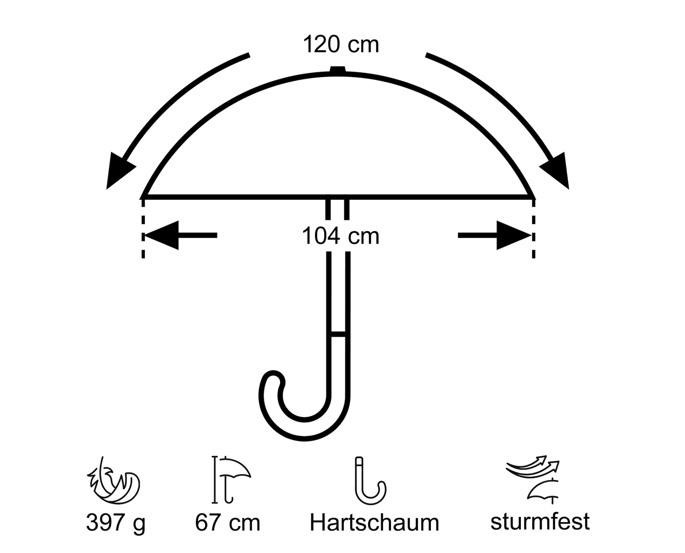 EuroSCHIRM® Stockregenschirm »birdiepal® outdoor«, mit Schultertragegurt an der Hülle und Kompass am Griff, extrem stabil