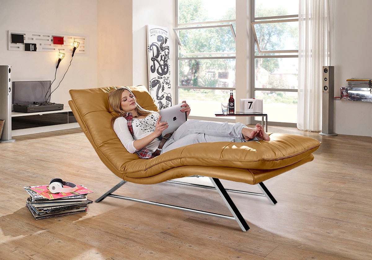 W.SCHILLIG Relaxliege »daily dreams«, in Waffelkissen-Optik, wahlweise mit Motor, Kufengestell, in 2 Breiten