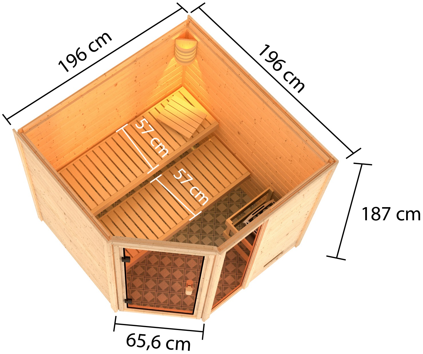 welltime Sauna »Tally«, ohne Ofen