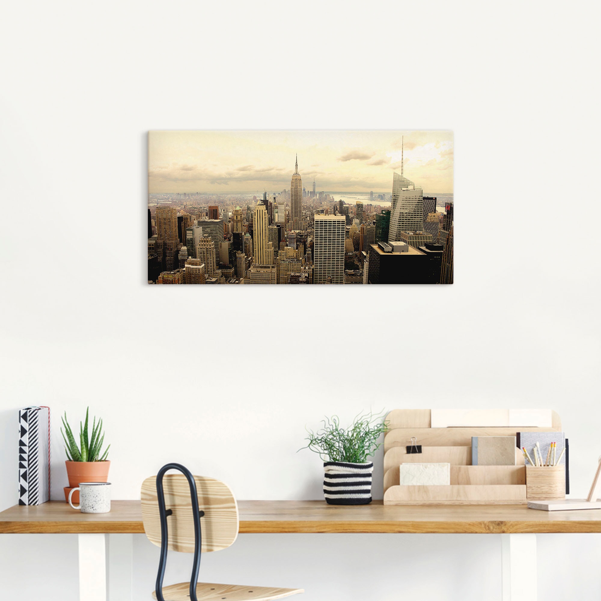 Artland Leinwandbild »Skyline Manhattan - New York« Amerika 1 Stk. tlg. auf Holzrahmen gespannt