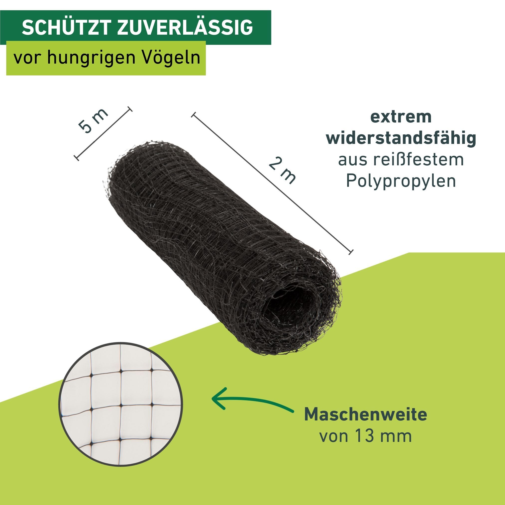 Windhager Schutznetz »für Obstbäume und Sträucher, Vogelschutz-Netz Ortonet« Maschenweite 13 mm, erhältlich in unterschiedlichen Größen