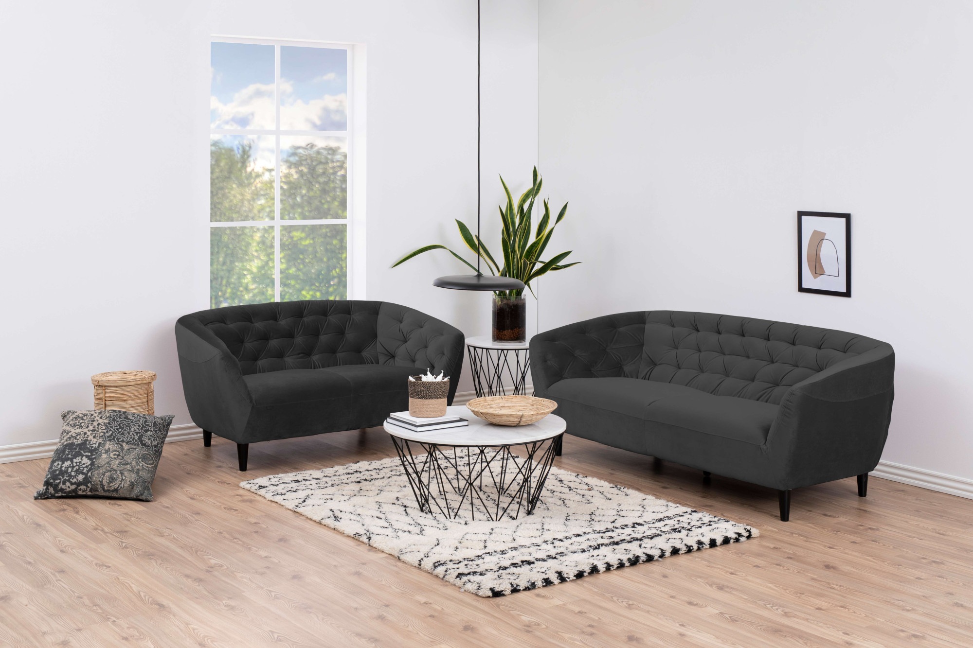 ACTONA GROUP 2-Sitzer »Ria Sofa, Couch, Doppelsofa, Loveseat,«, Samtstoff, günstig online kaufen