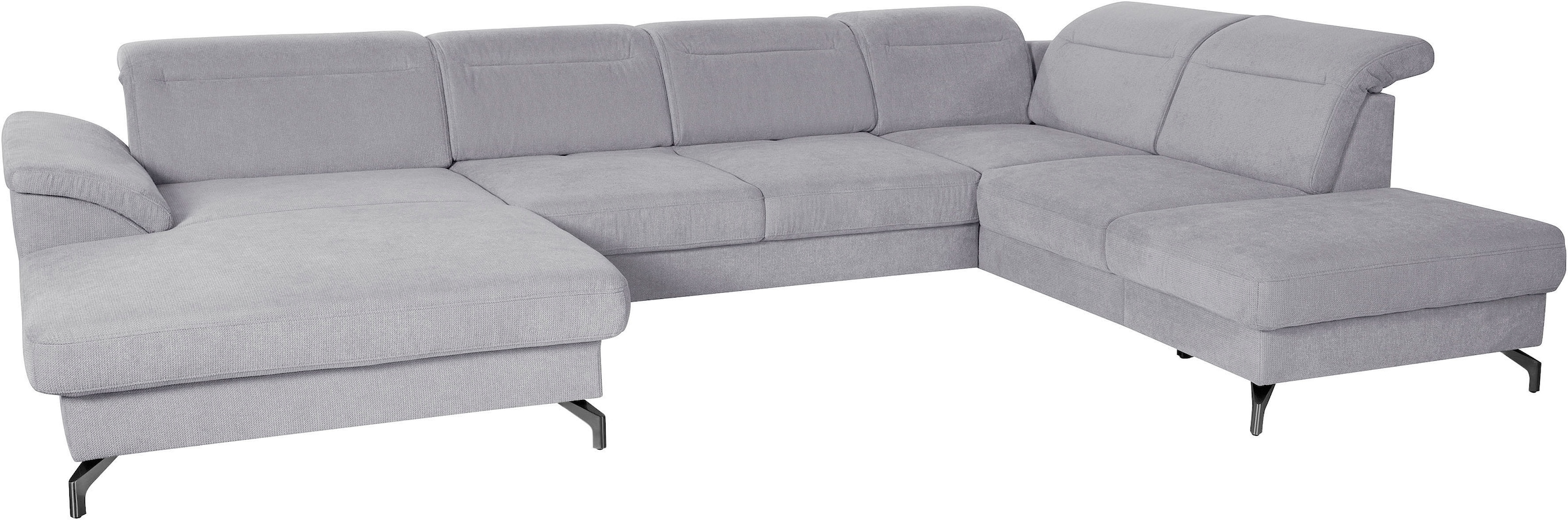 sit&more Wohnlandschaft »Percy U-Form«, 12 cm Fußhöhe, Sitztiefenverstellung, wahlweise in 2 Fußfarben