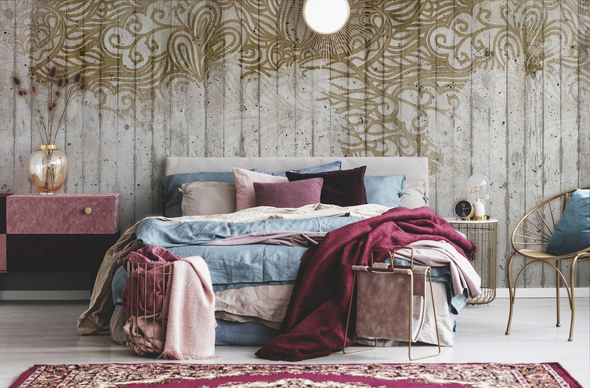 Architects Paper Fototapete »Atelier 47 Concrete Ornament 2«, mehrfarbig, Vlies, Wand, Schräge, Decke