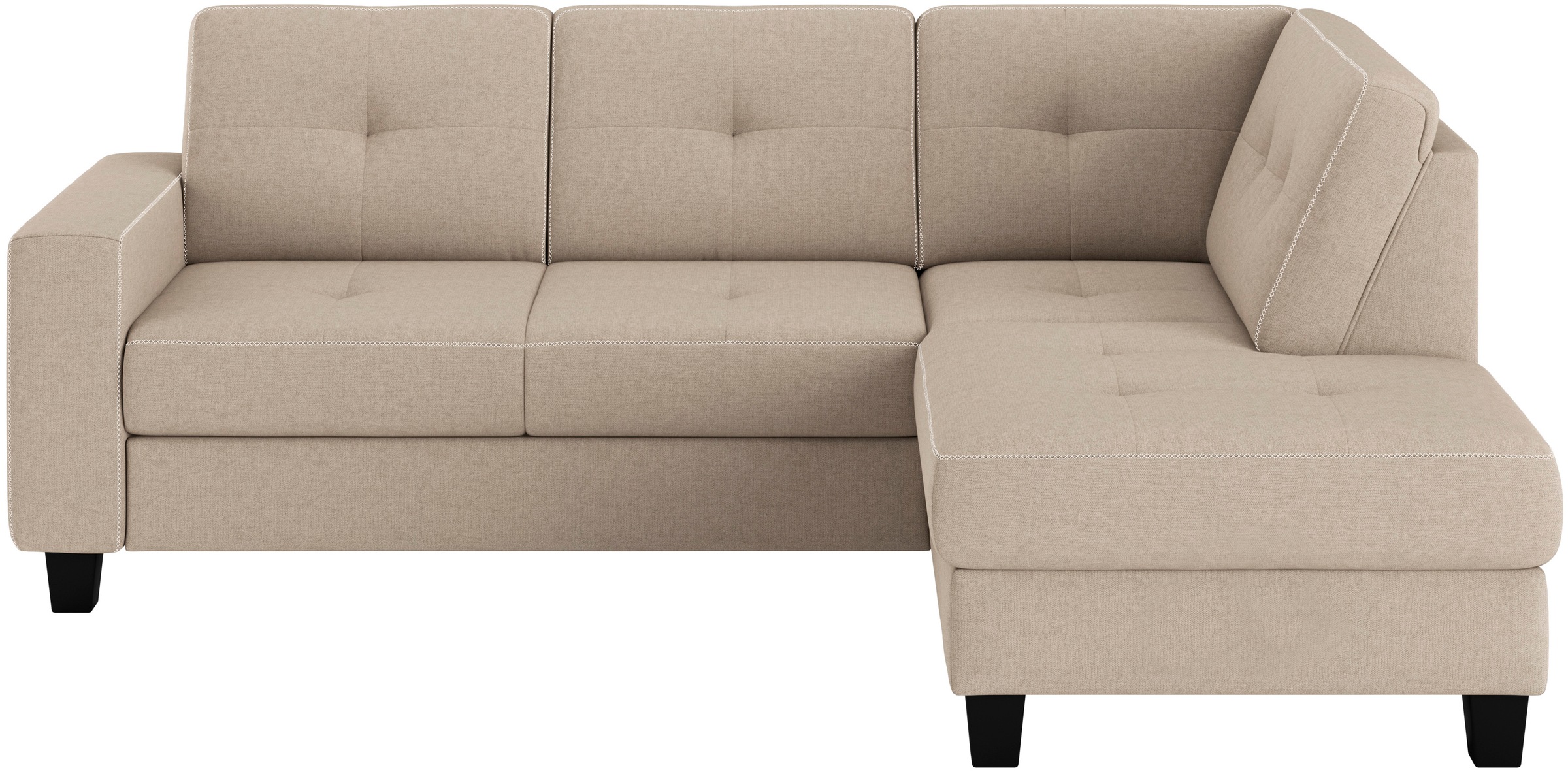 Places of Style Ecksofa »Varese«, Kreuznaht in beige günstig online kaufen