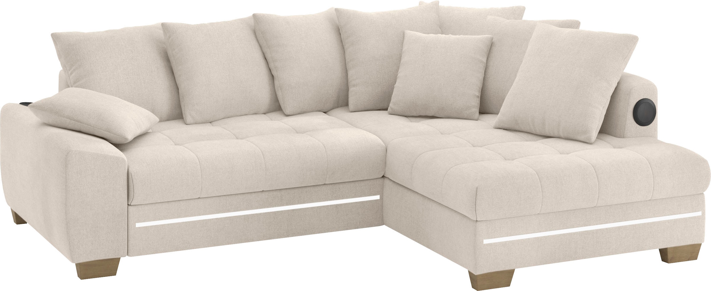 Mr. Couch Ecksofa »Nikita II, L-Form«, mit Kaltschaum, RGB-LED, Soundsystem günstig online kaufen