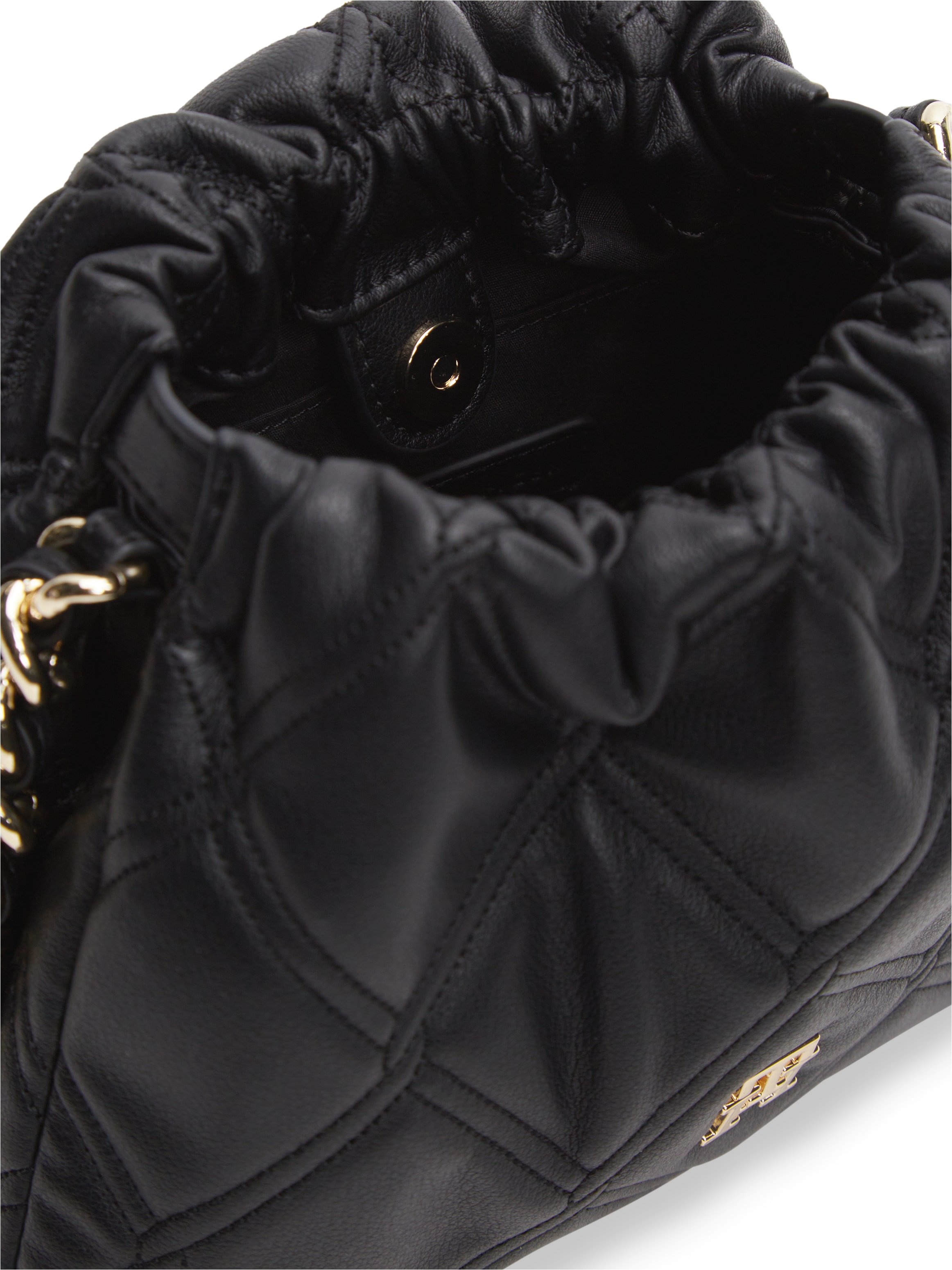 Tommy Hilfiger Umhängetasche »TH FEMININE MINI CROSSOVER« Damen Schultertasche, Handtasche mit goldfarbener Zierkette