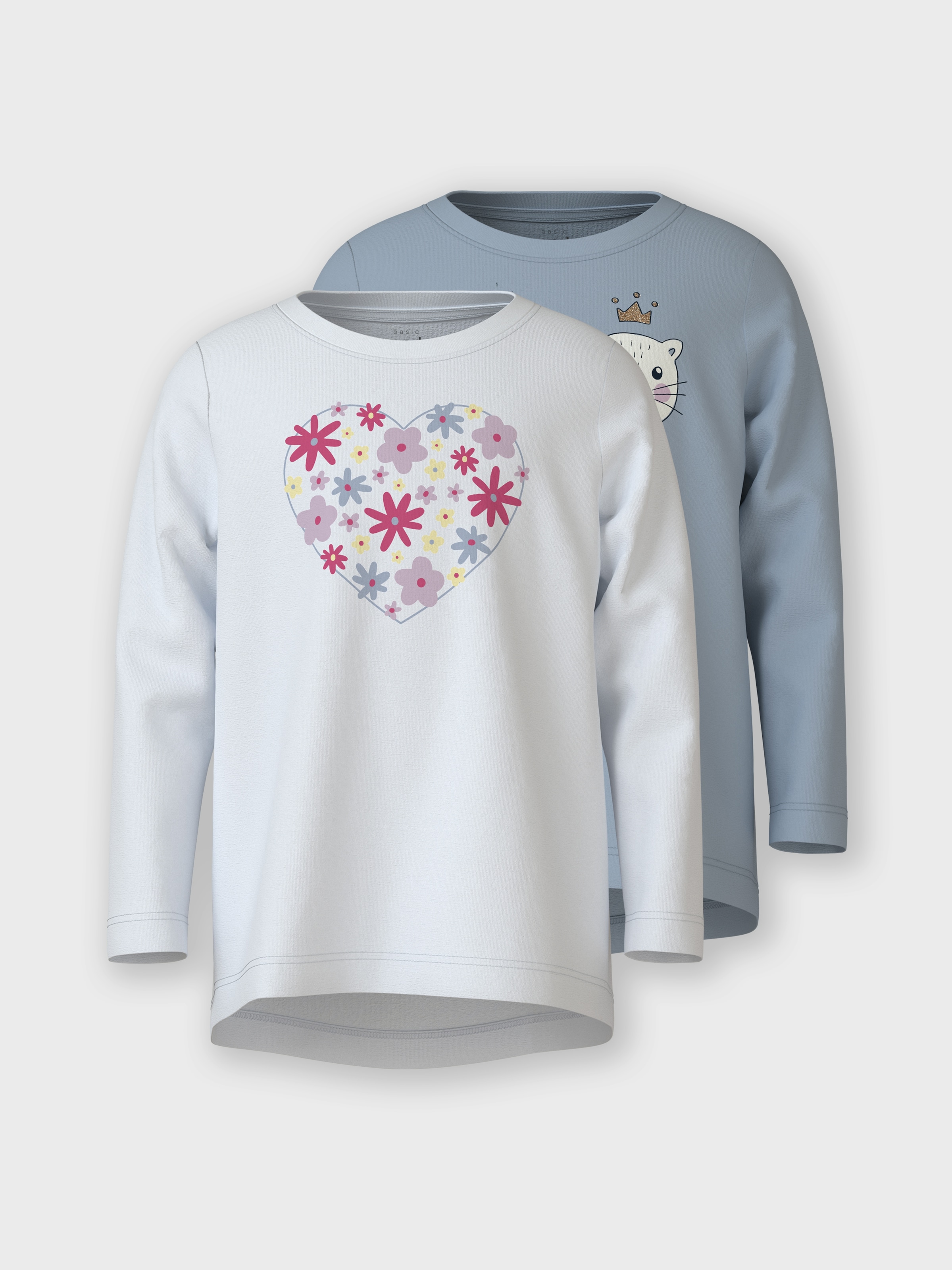 Name It Langarmshirt »NMFVIOLET 2P LS LOOSE TOP«, (Packung, 2 tlg.)