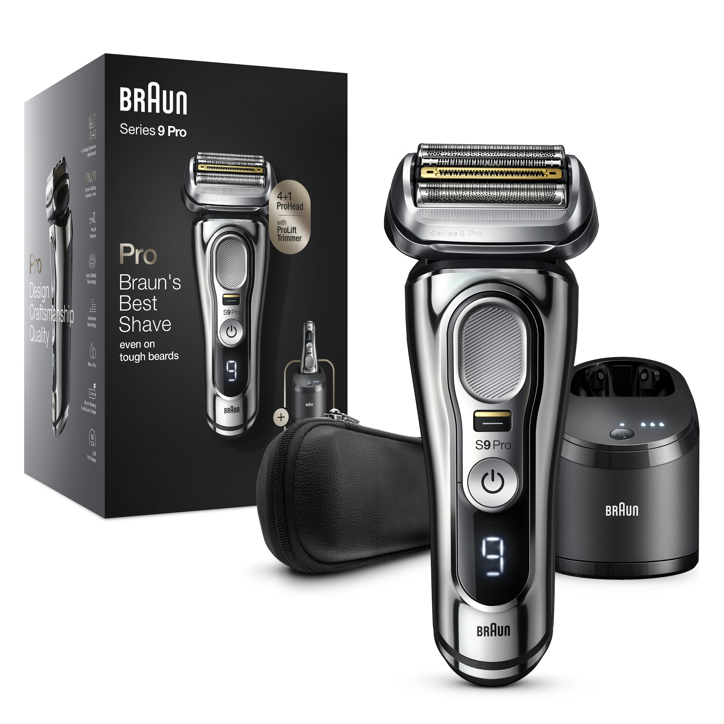 Braun Elektrorasierer »Series 9 Pro 9486cc«, 5-Stufen-Reinigungs- und Ladestation, 1 St. Aufsätze, Wet&Dry, 4+1 Scherkopf