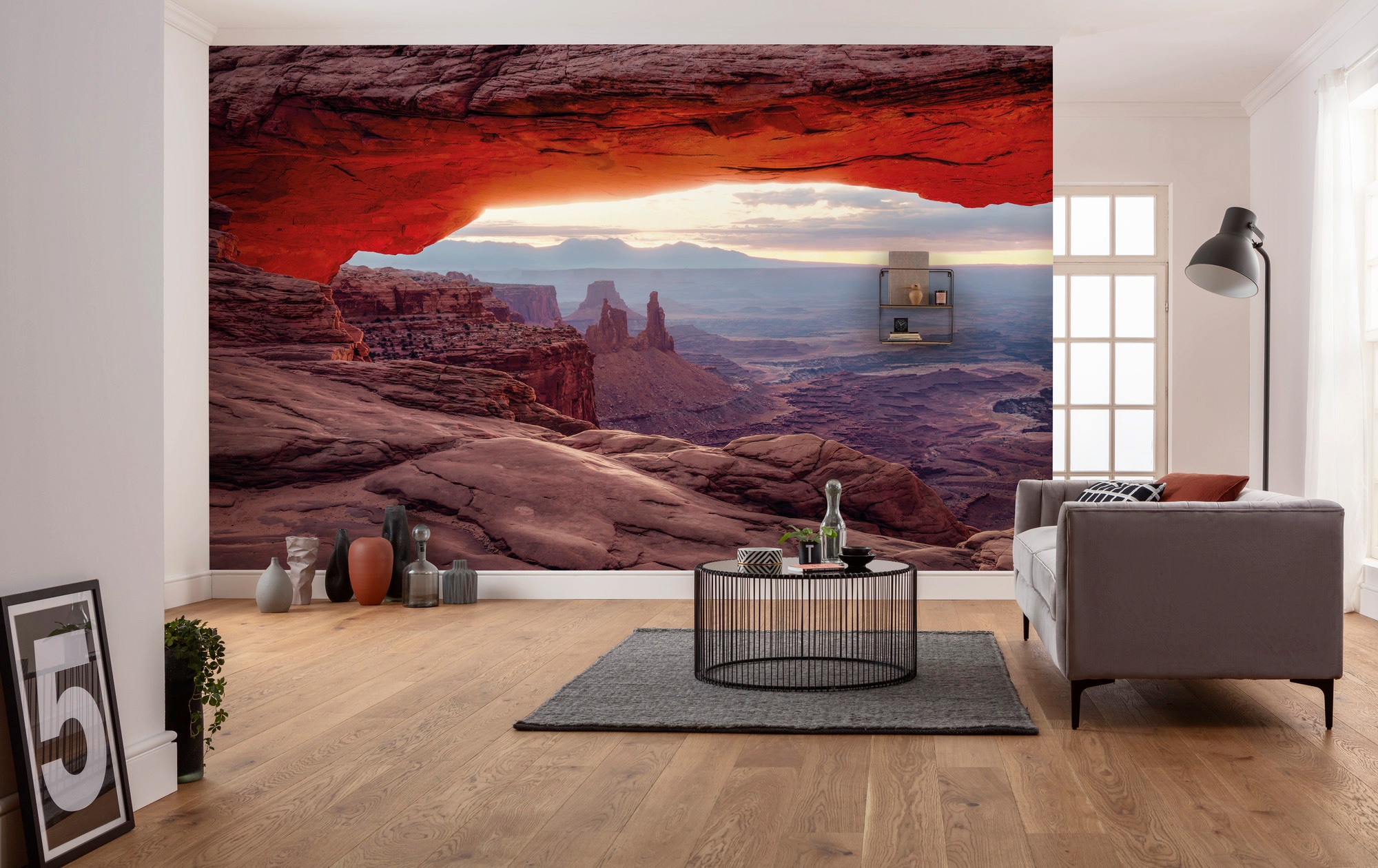 Sanders & Sanders Fototapete Landschaft Beige und Dunkelorange 450 x 280 cm günstig online kaufen