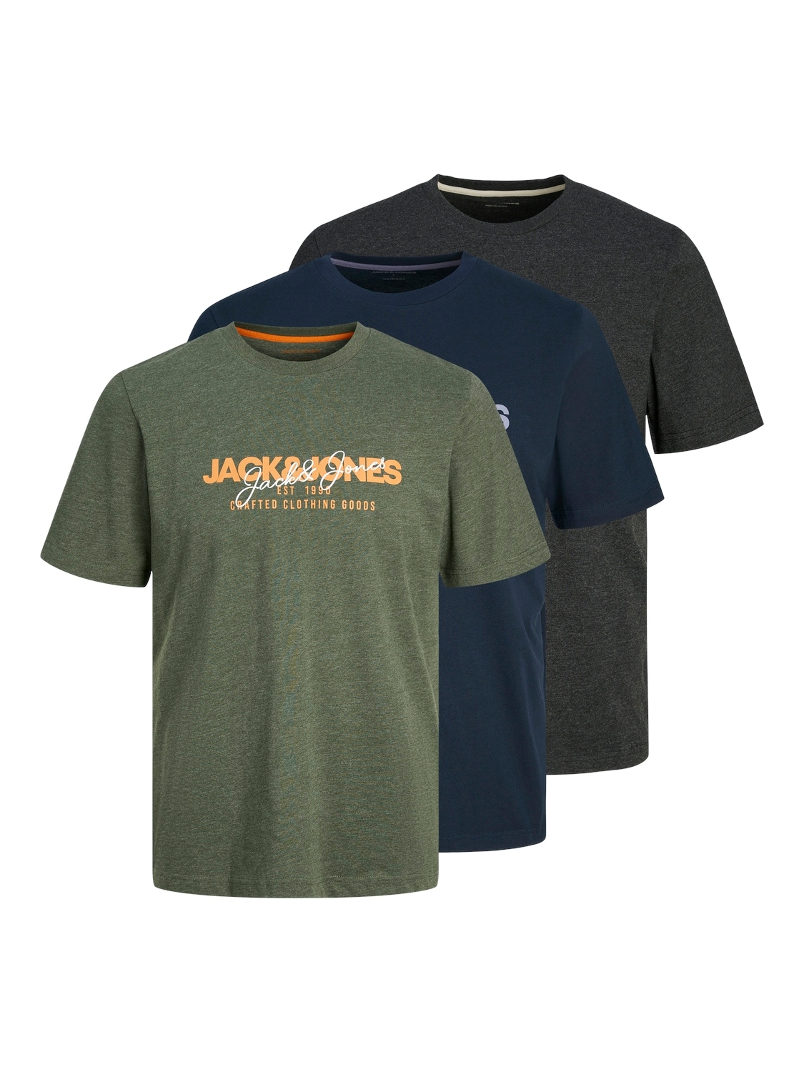 Jack & Jones Kurzarmshirt »JJALVIS TEE SS CREW NECK 3PK MP« Packung, 3 Stk.