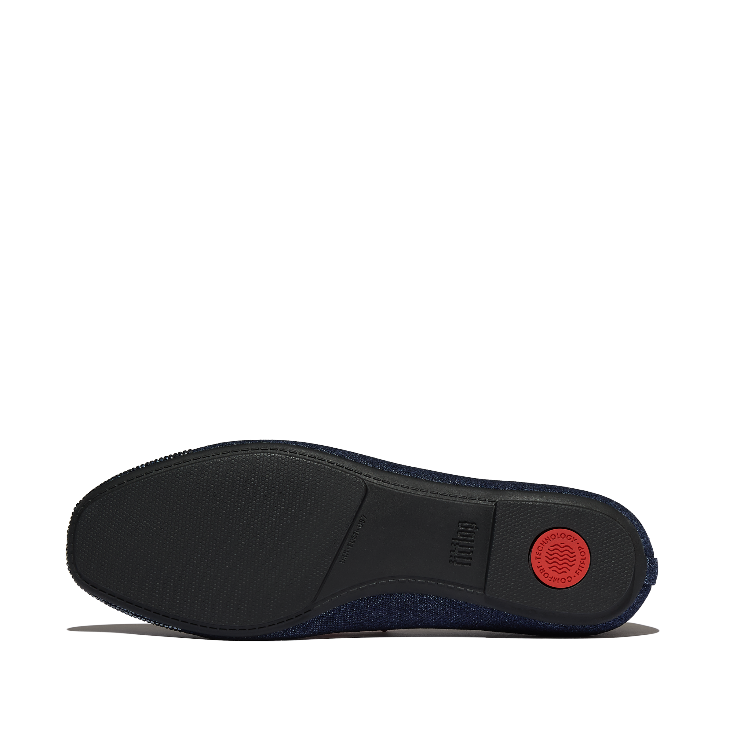 Fitflop Ballerina »DELICATO CRYSTAL CAP-TOE DENIM BALLET FLATS«  Schlupfschuh, Businessschuh mit funkelnden Strasssteinchen besetzt