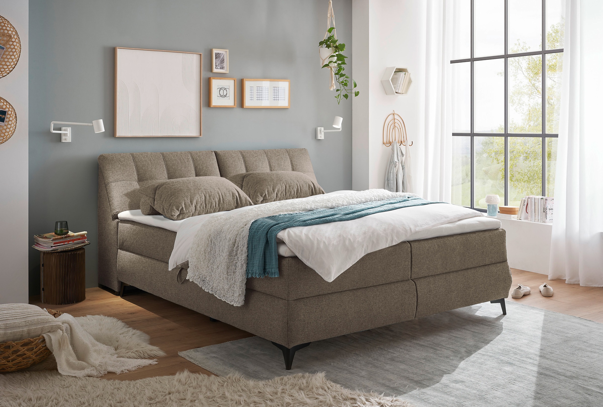 ED EXCITING DESIGN Boxbett »Atlantis«, mit Bettkasten und Stauraum im Kopfteil