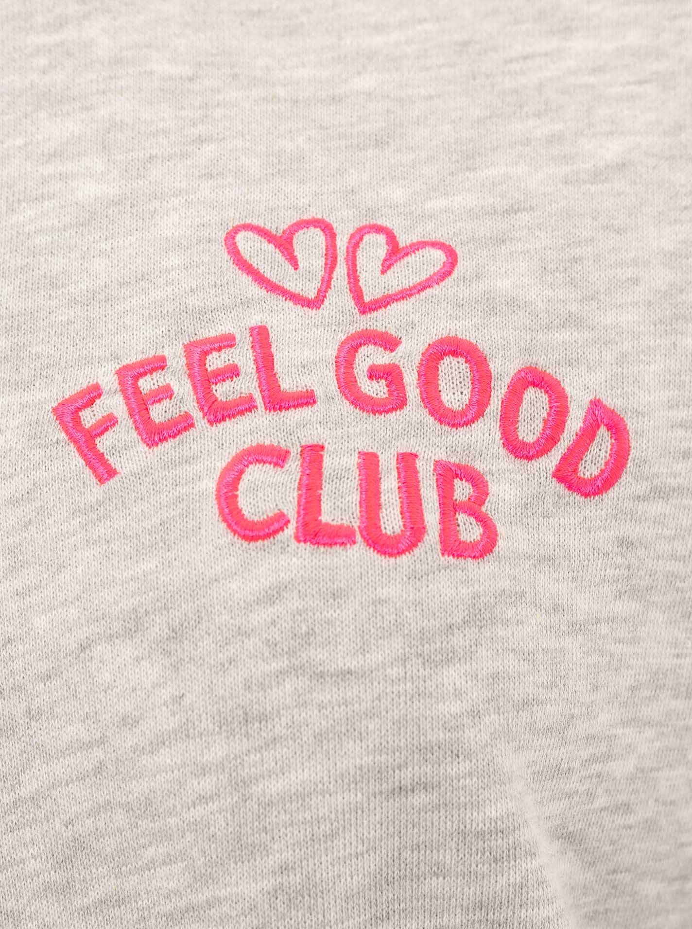 Zwillingsherz Sweatshirt »"Feel Good Club"«, Rundhals, kleine Stickerei vorne
