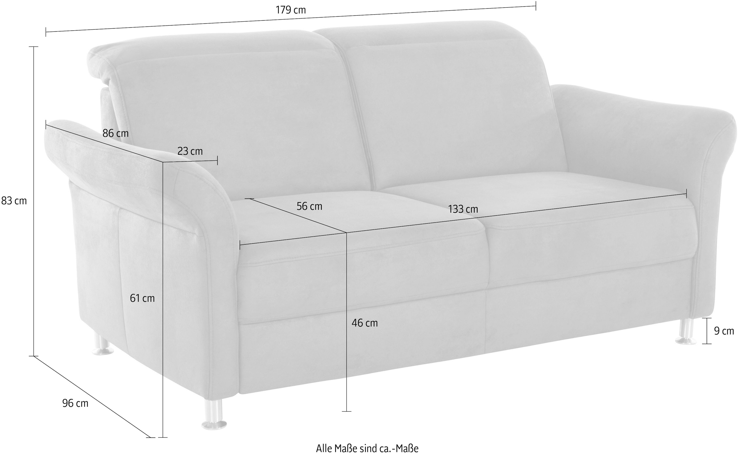 sit&more 2,5-Sitzer »Darwin« inklusive Federkern, wahlweise mit Kopfteilverstellung