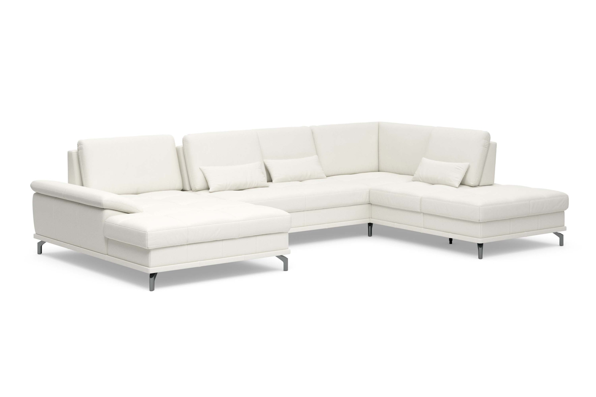 Places of Style Wohnlandschaft »Costello U-Form, mit Sitztiefenverstellung, Armteilverstellung und«, 3 Nierenkissen, optional Bettfunktion und Bettkasten