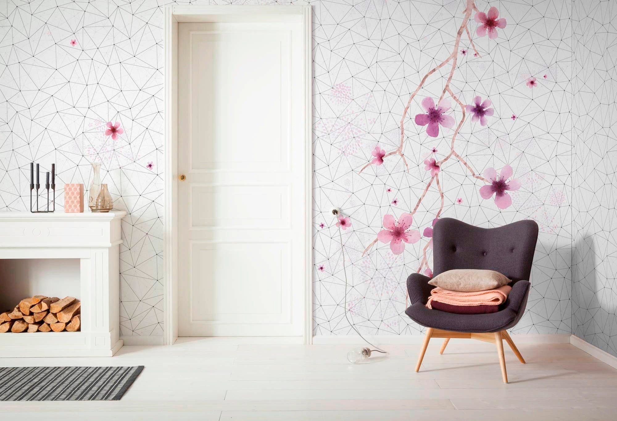 Komar Vliestapete »Digitaldruck Vlies - Cherry Tree - Größe 200 x 250 cm«, bedruckt, Wohnzimmer, Schlafzimmer