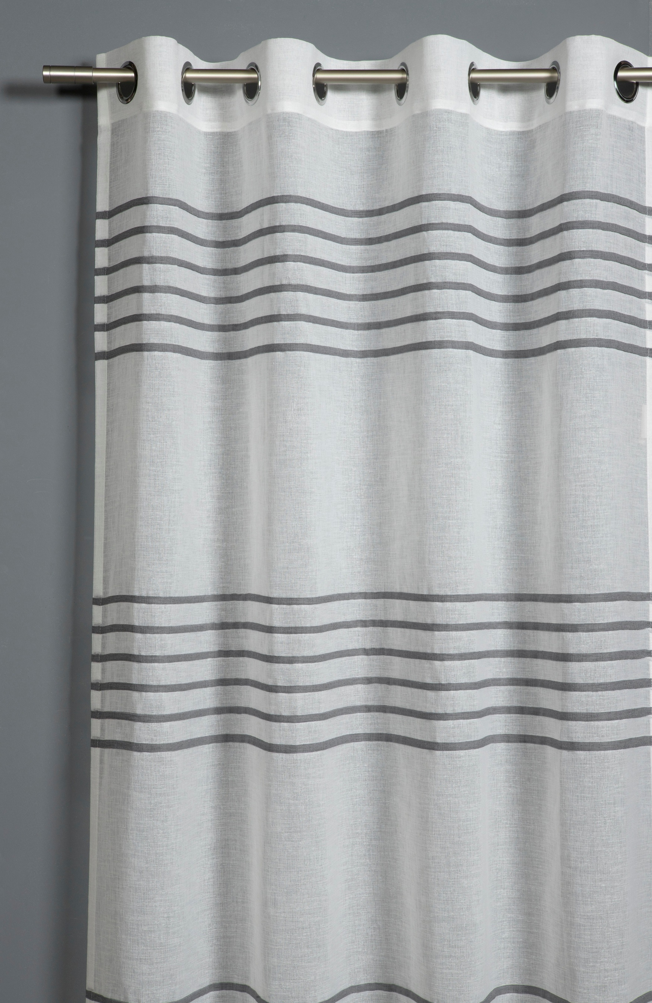 GARDINIA Gardine »Schal mit Ösen Etamine 3-D Streifen«, (1 St.), transparent, Polyester, Stoff: Etamine