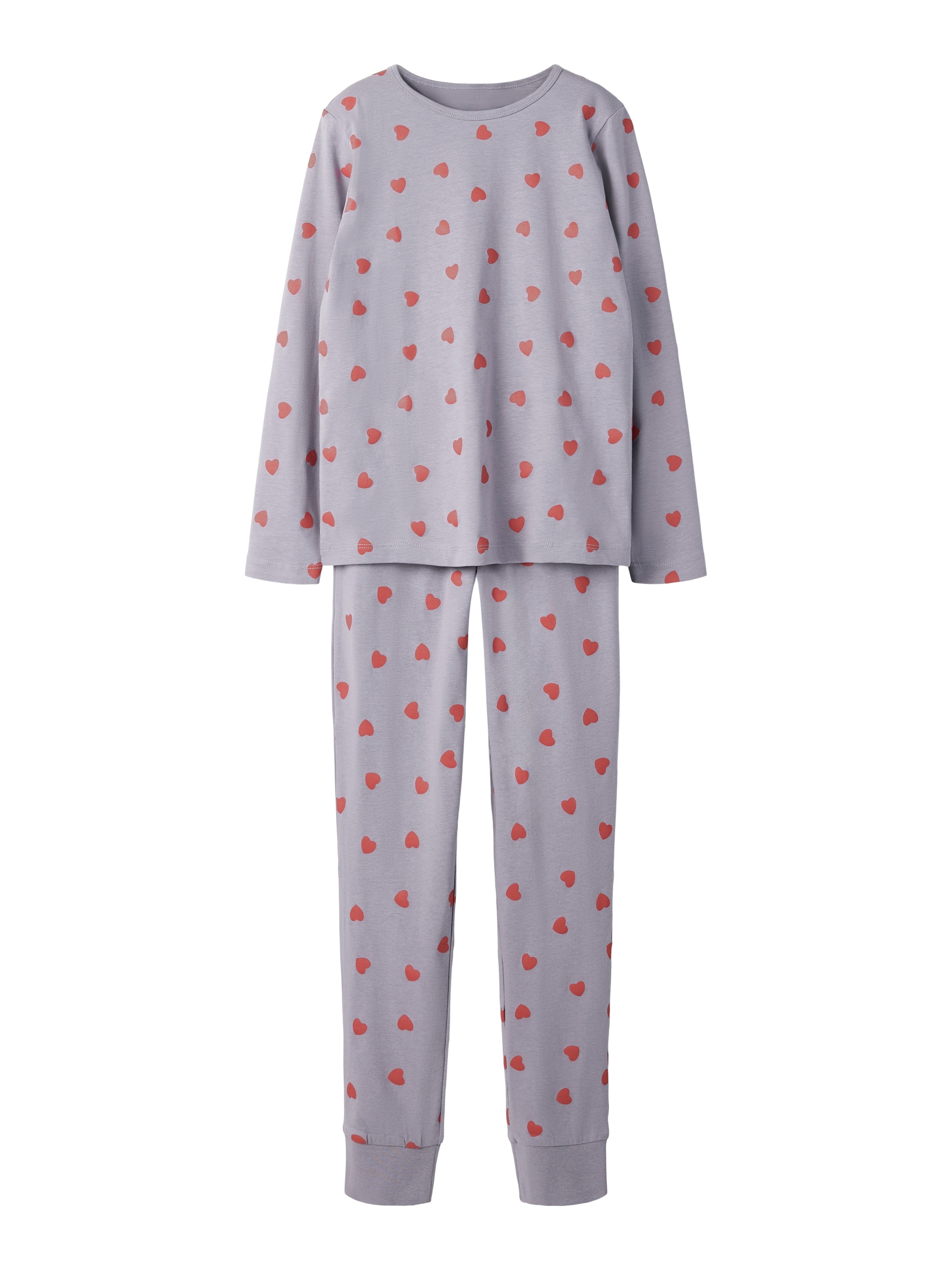 Name It Schlafanzug »NKFNIGHTSET LAVENDER HEARTS NOOS« Set, 2 tlg. im tollen Herzen-Alloverdruck