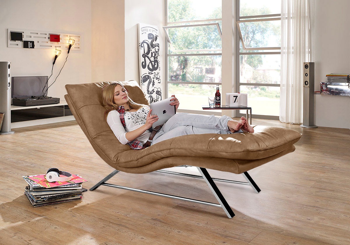 W.SCHILLIG Relaxliege »daily dreams«, in Waffelkissen-Optik, wahlweise mit Motor, Kufengestell, in 2 Breiten
