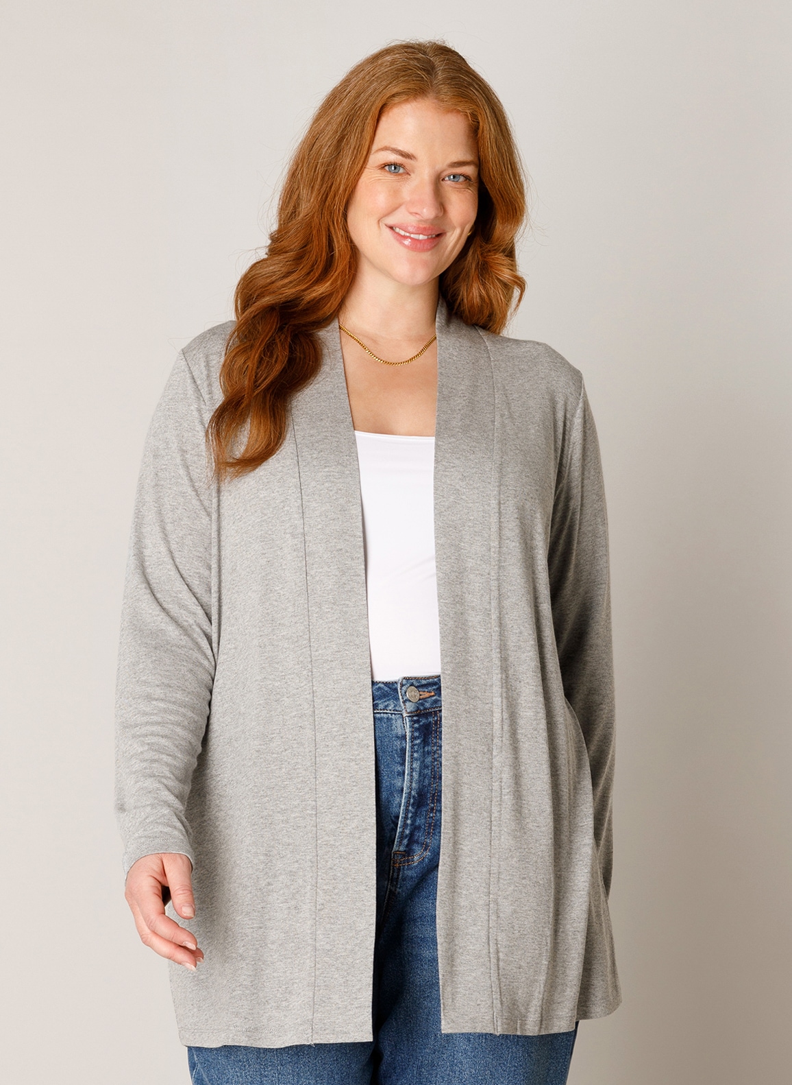 Base Level Curvy Strickjacke »Ayla« offen, ohne Verschluss