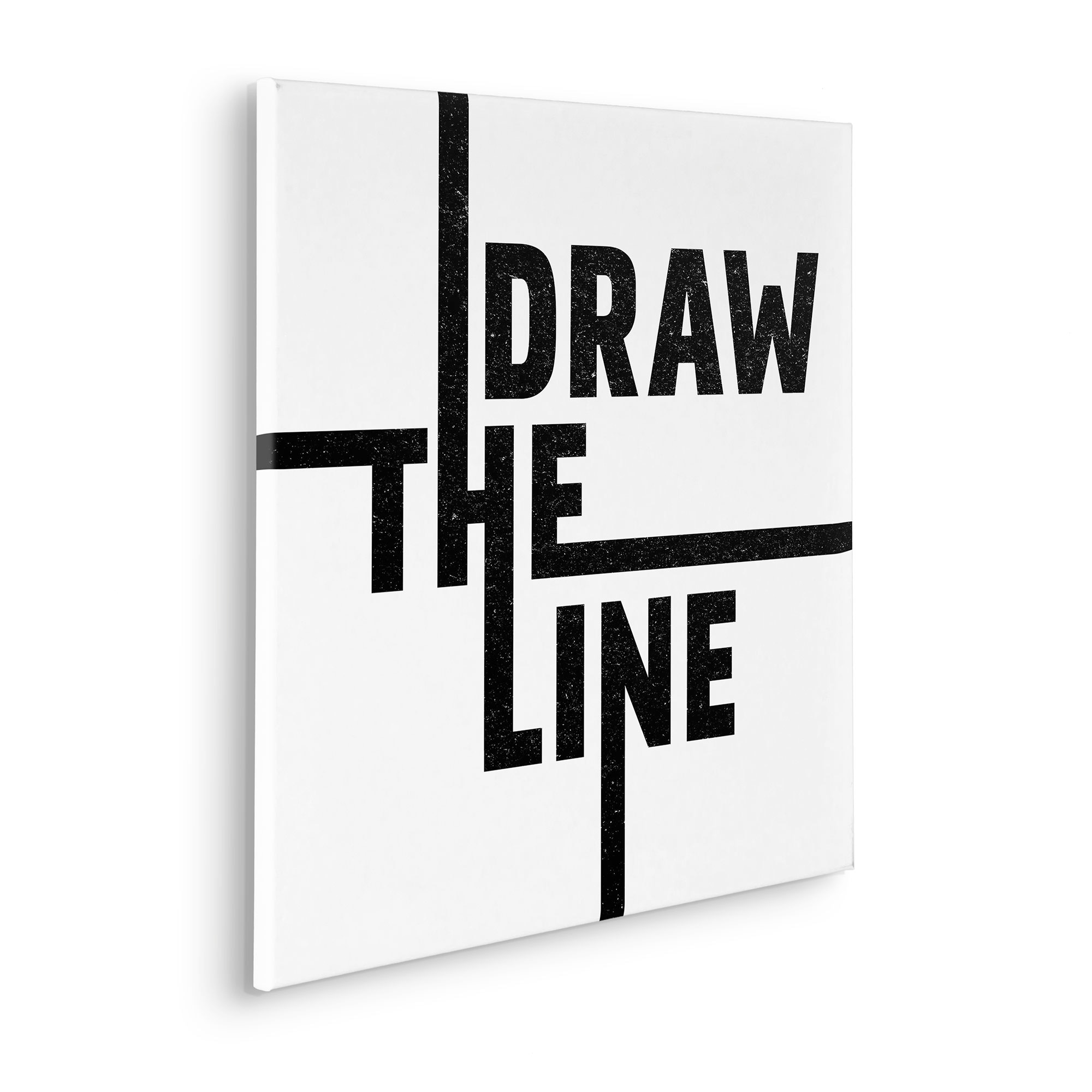 Komar Leinwandbild »Typo Draw the Line - Größe 60 x 60 cm«, Natur, (1 St.), Keilrahmenbild mi Echtholzrahmen