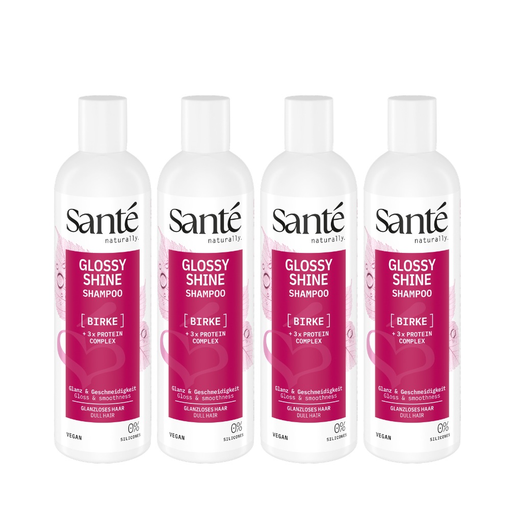 SANTE Haarshampoo »Glossy Shine Shampoo Birke +3-fach Protein Komplex« für glanzloses Haar, mit Birkenblattextrakt, vegan formuliert