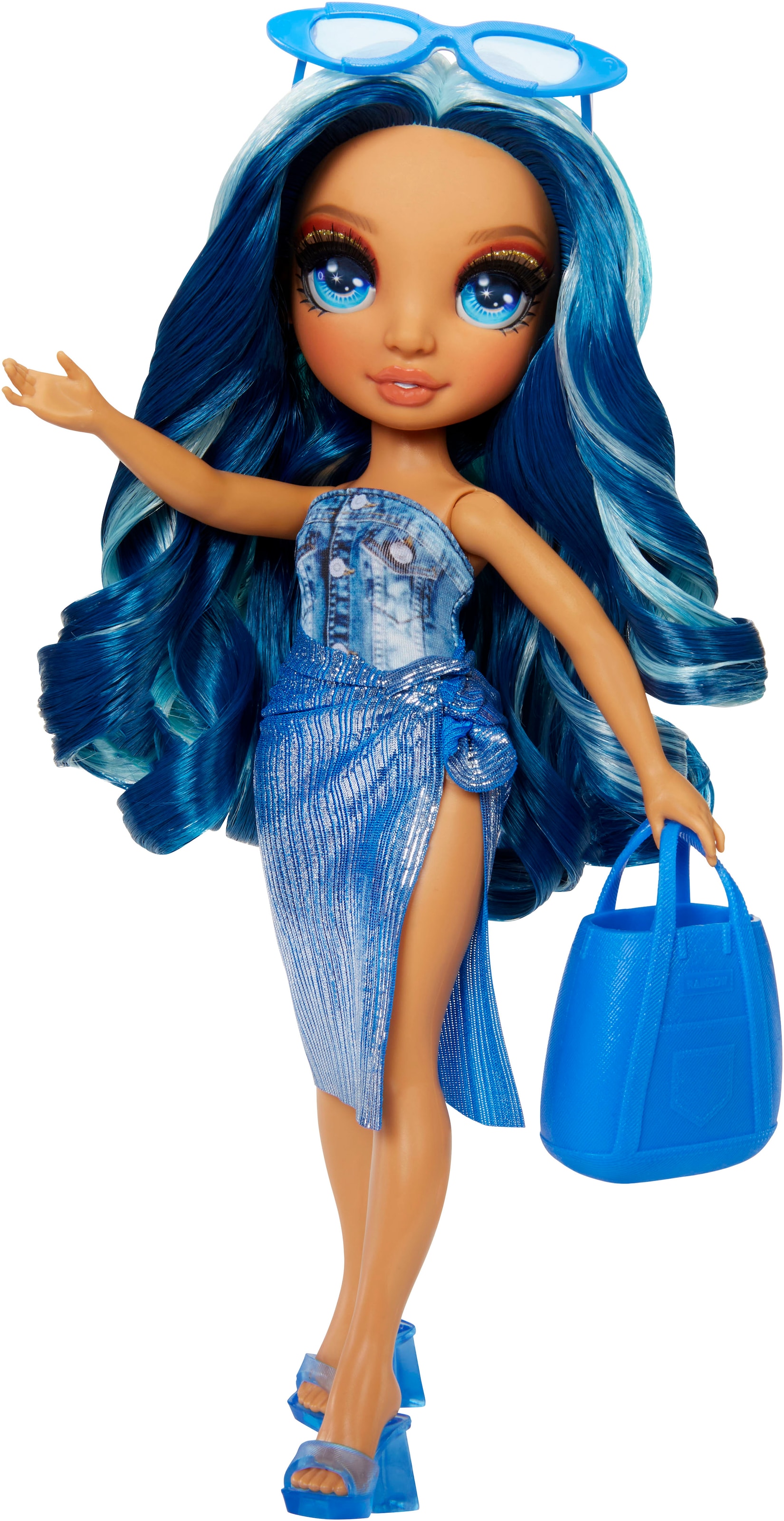 RAINBOW HIGH Anziehpuppe »Rainbow High Swim & Style Fashion Doll- Skyler (Blue)«