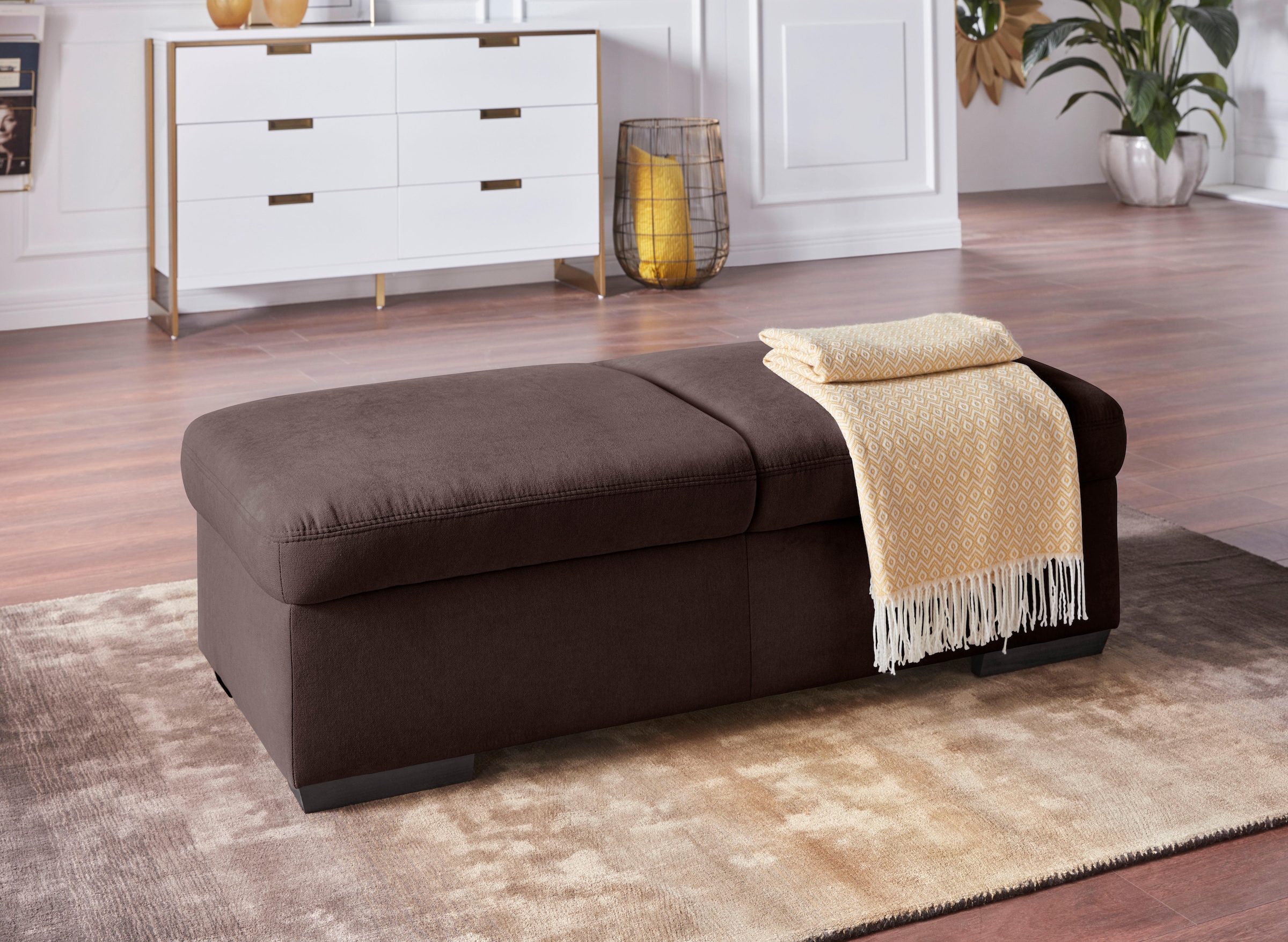 exxpo - sofa fashion Hocker »Salerno, Bankhocker mit tollem Sitzkomfort«, zeitlos und elegant