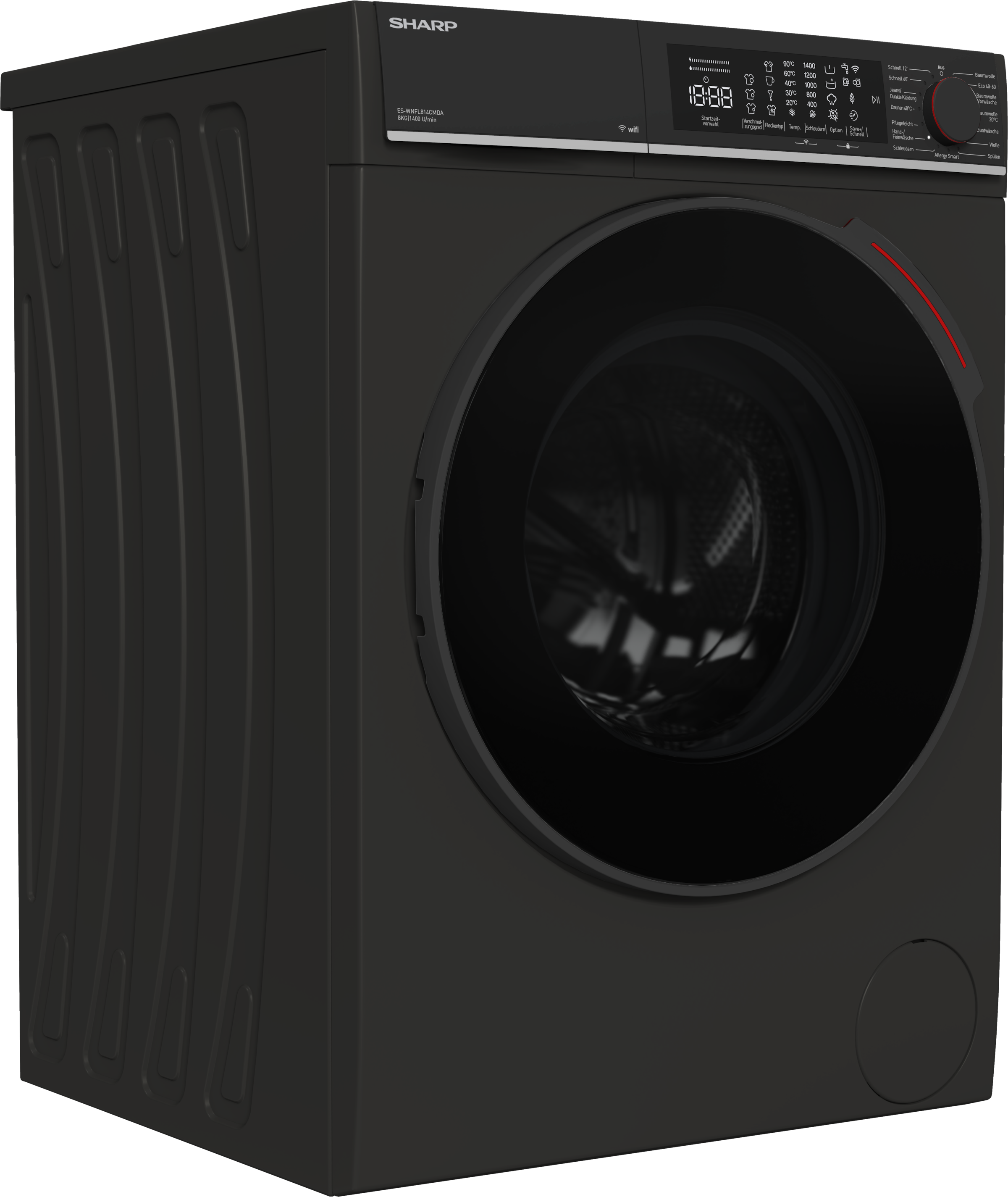 Sharp Waschmaschine »ES-WNFL814CMDA-DE«, 8 kg, 1400 U/min, WiFi