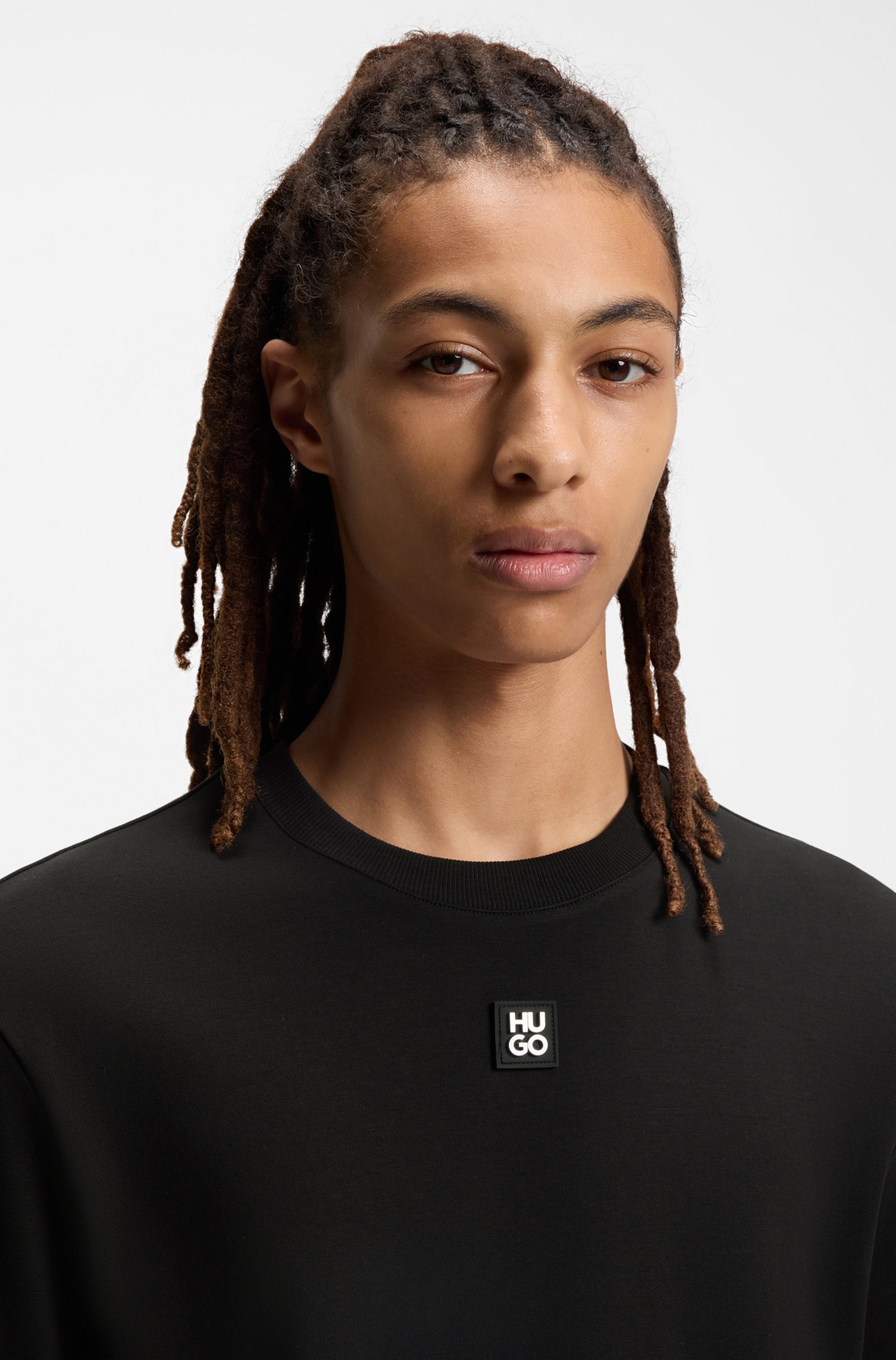 HUGO T-Shirt »Dalile Metal Logo« Stacked-Logo, Rundhals, regular fit