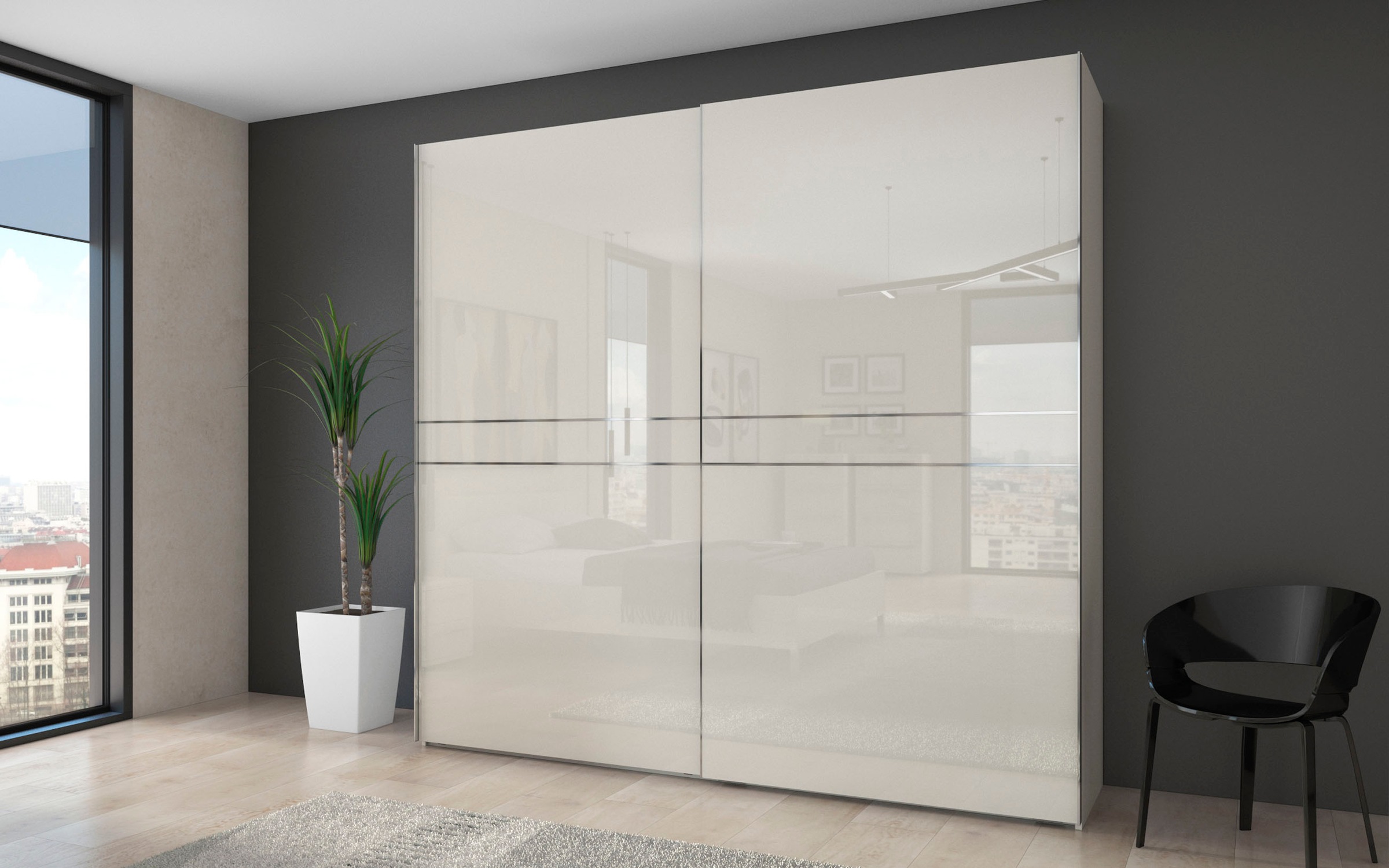 Places of Style Schwebetürenschrank »Piano, FSC-zertifiziert, mit Einlegebö günstig online kaufen