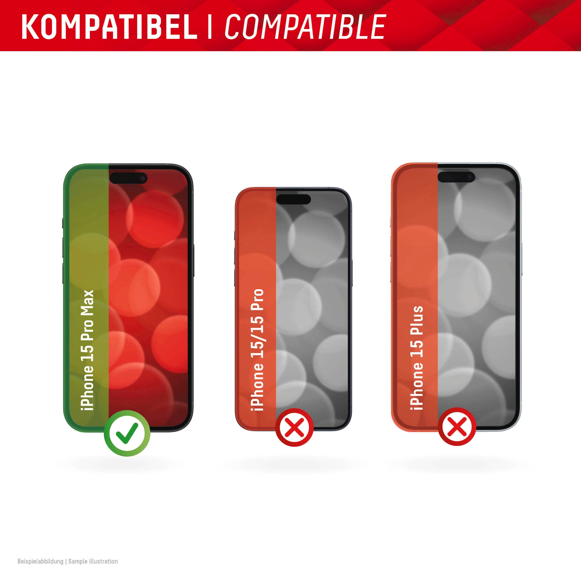 Displex Displayschutzglas »Real Glass + Case« für Apple iPhone 15 Pro Max Displayschutzfolie Displayschutz Rundumschutz 360 Grad splitterfest