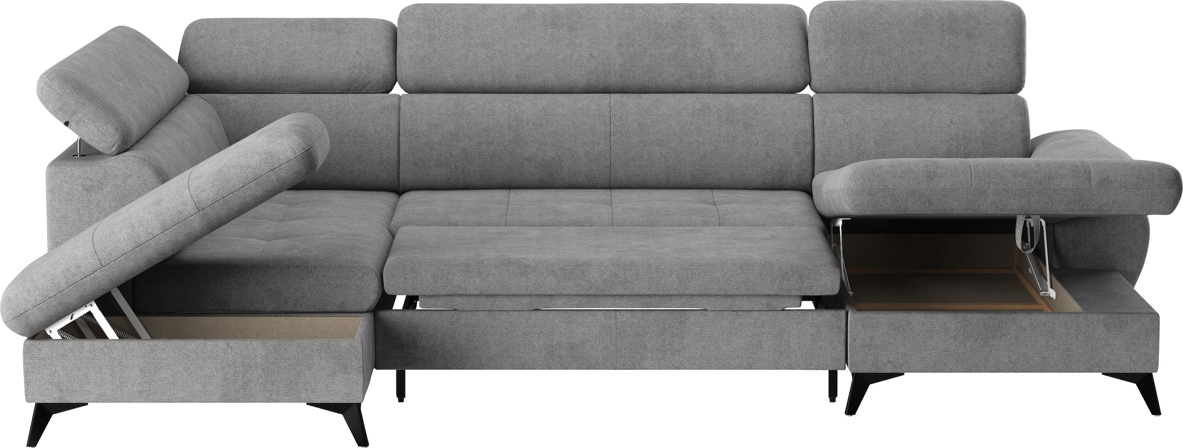 COTTA Wohnlandschaft »Hudson U-Form«, mit Kopfteilverstellung, wahlweise mit Bettfunktion & Bettkasten