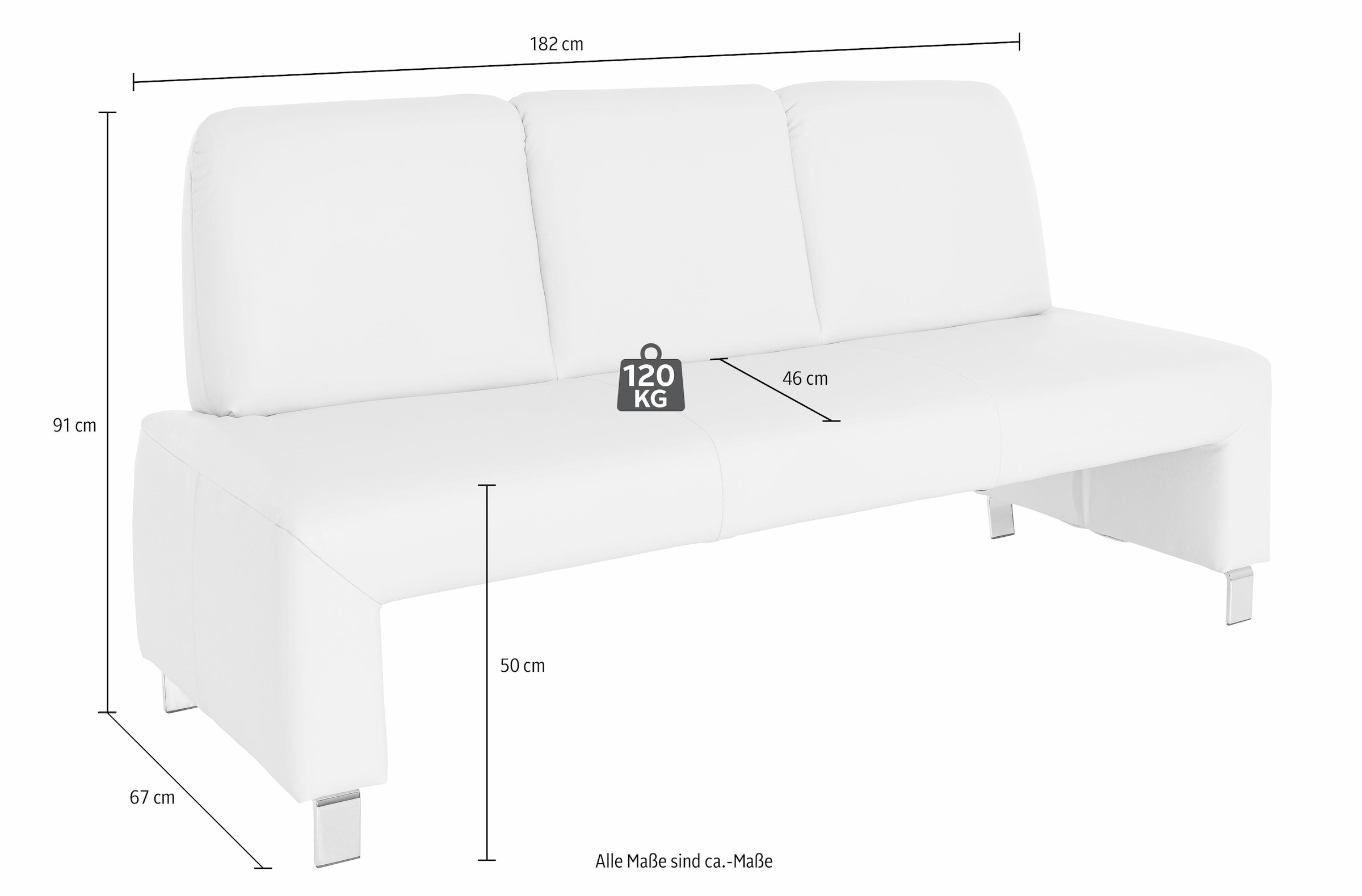 exxpo - sofa fashion Polsterbank »Intenso, Sitzbank, Breite 182 cm, wahlweise in Leder oder Textil«, hohe Bodenfreiheit, frei im Raum stellbar, hoher Sitzkomfort