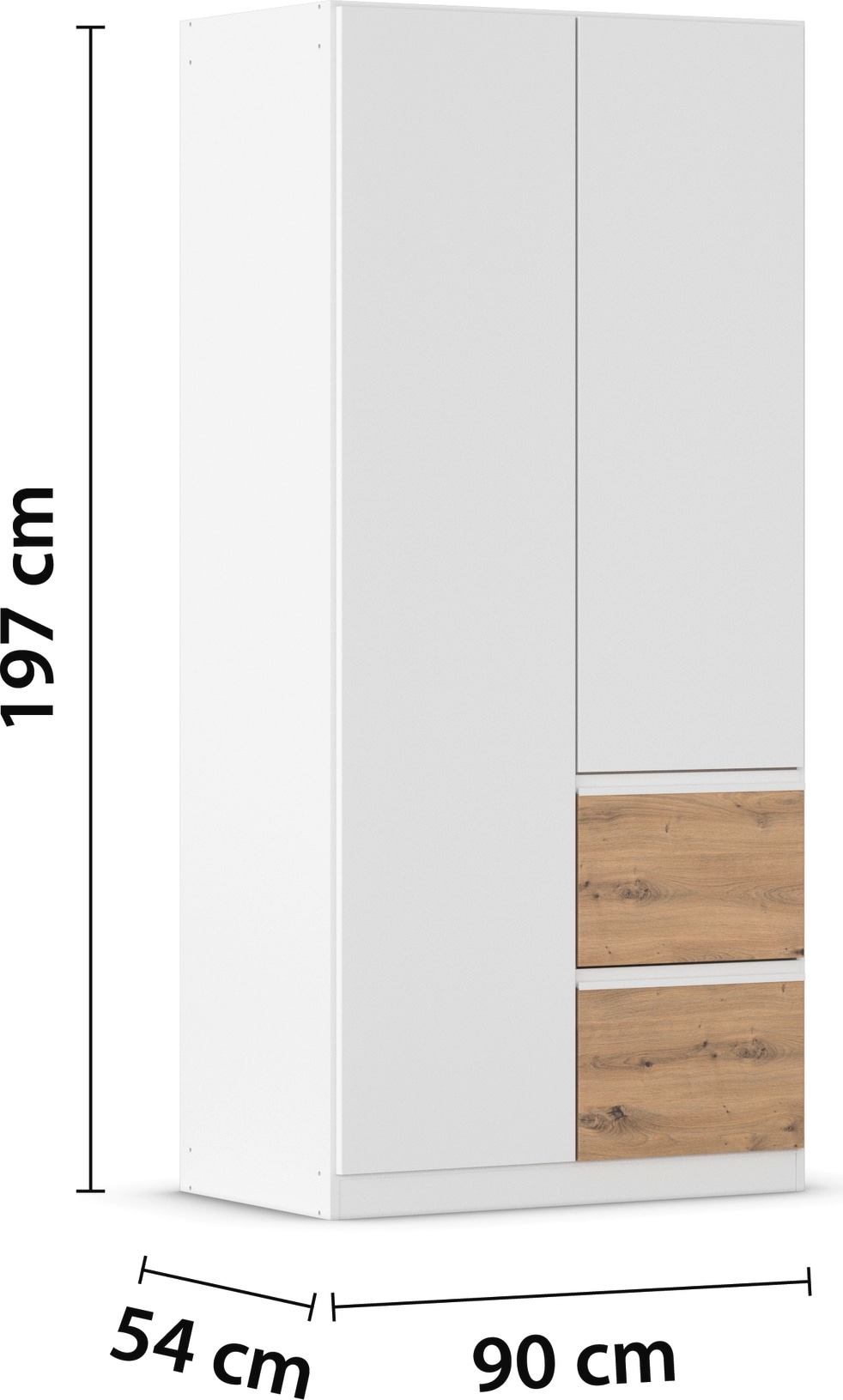 rauch Drehtürenschrank »Kleiderschrank Schrank Garderobe Wäscheschrank COSTA«, Breite 91 cm grifflose Front mit Push-to-Open Funktion MADE IN GERMANY