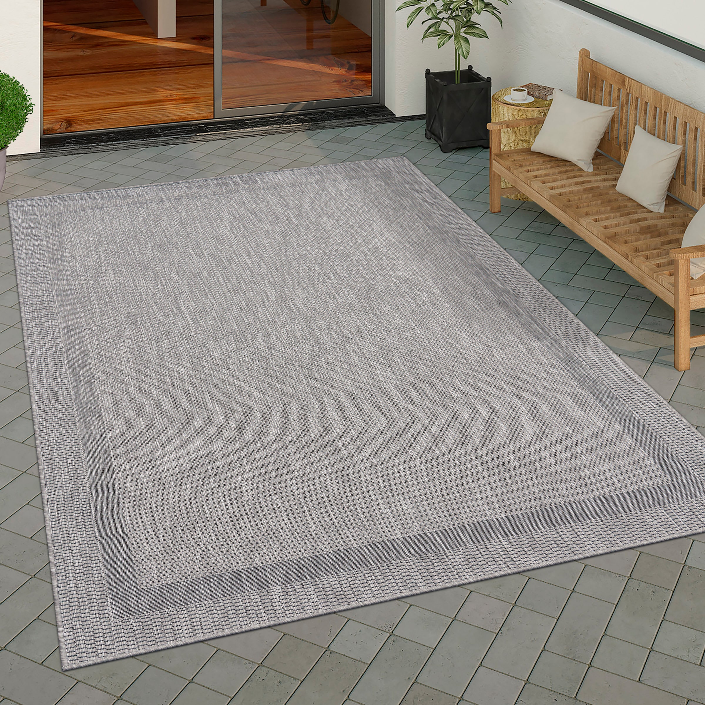 Paco Home Teppich »Roma rechteckig, geeignet online dezenter Bordüre, meliert, 272«, In- mit und Flachgewebe, Outdoor kaufen