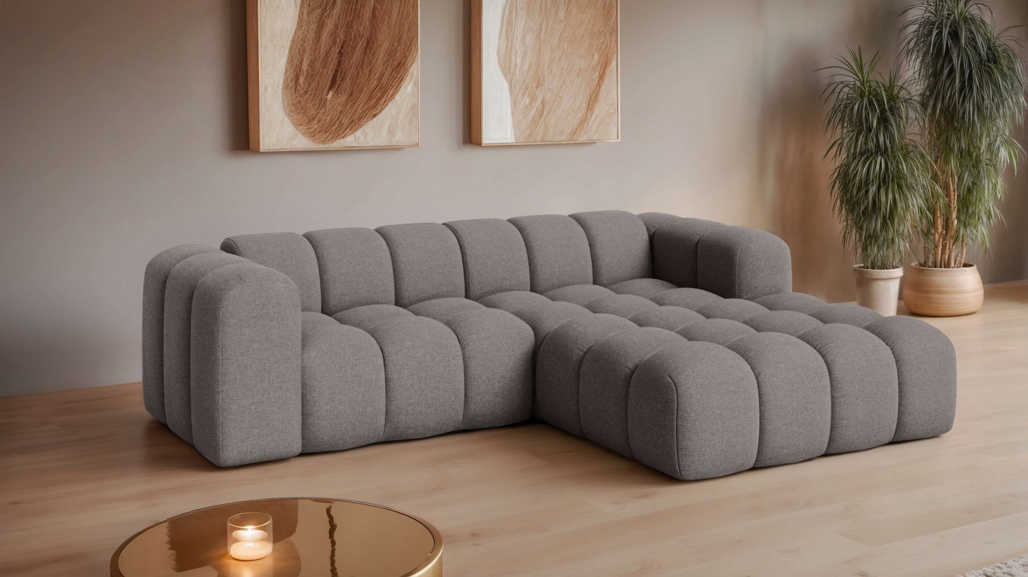 OTTO home Ecksofa »KALLIE Design-Sofa mit Wellenunterfederung, Bubble-Optik günstig online kaufen