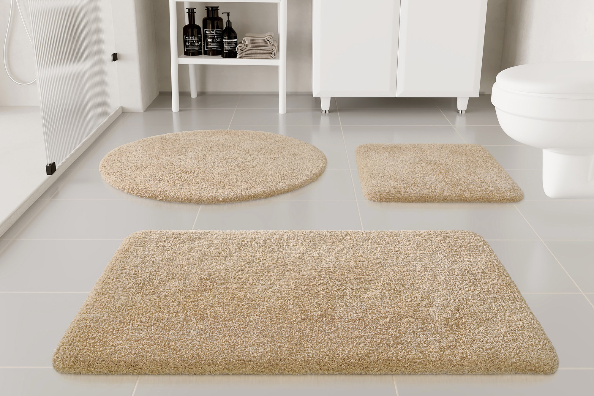 OTTO home Badematte »Kaarin«, rutschhemmend beschichtet, schnell trocknend, Badteppich, getuftet, flauschig, hochflor, große Farbauswahl