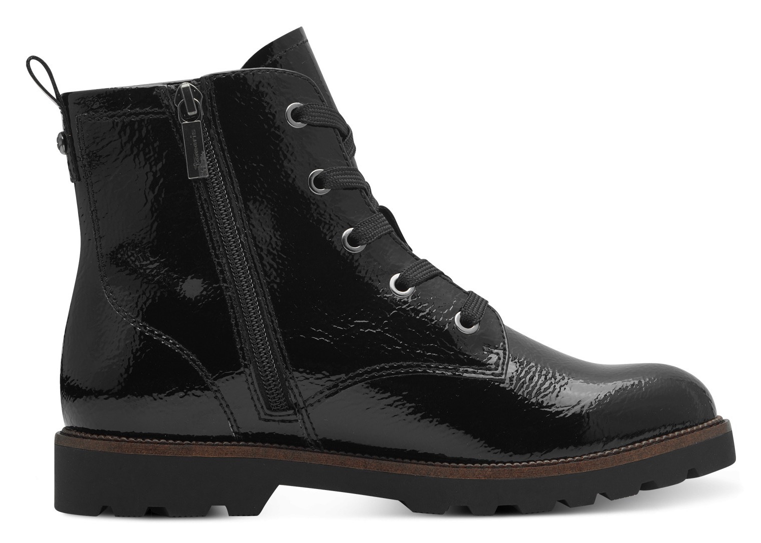 Tamaris Schnürboots, Blockabsatz, Schnürstiefelette in veganer Verarbeitung