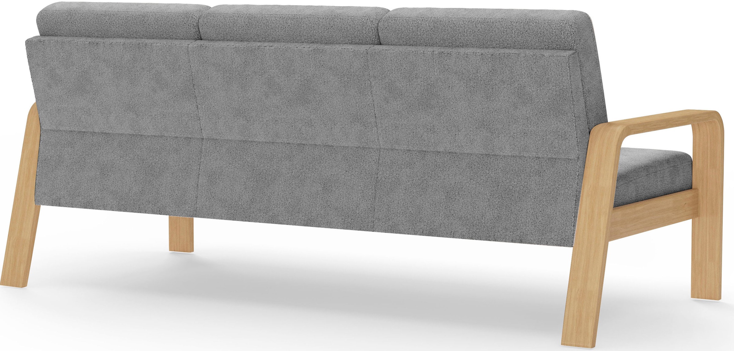 sit&more 3-Sitzer »Kolding«, Armlehnen aus Buchenholz in natur, verschiedene Bezüge und Farben
