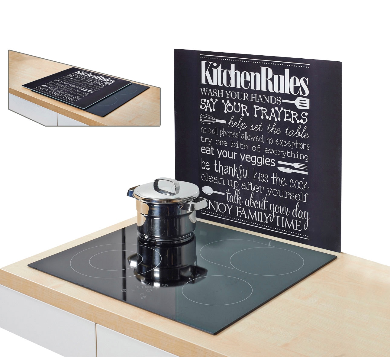 Zeller Present Herdblende-/Abdeckplatte »Kitchen Rules«, (1 tlg.)