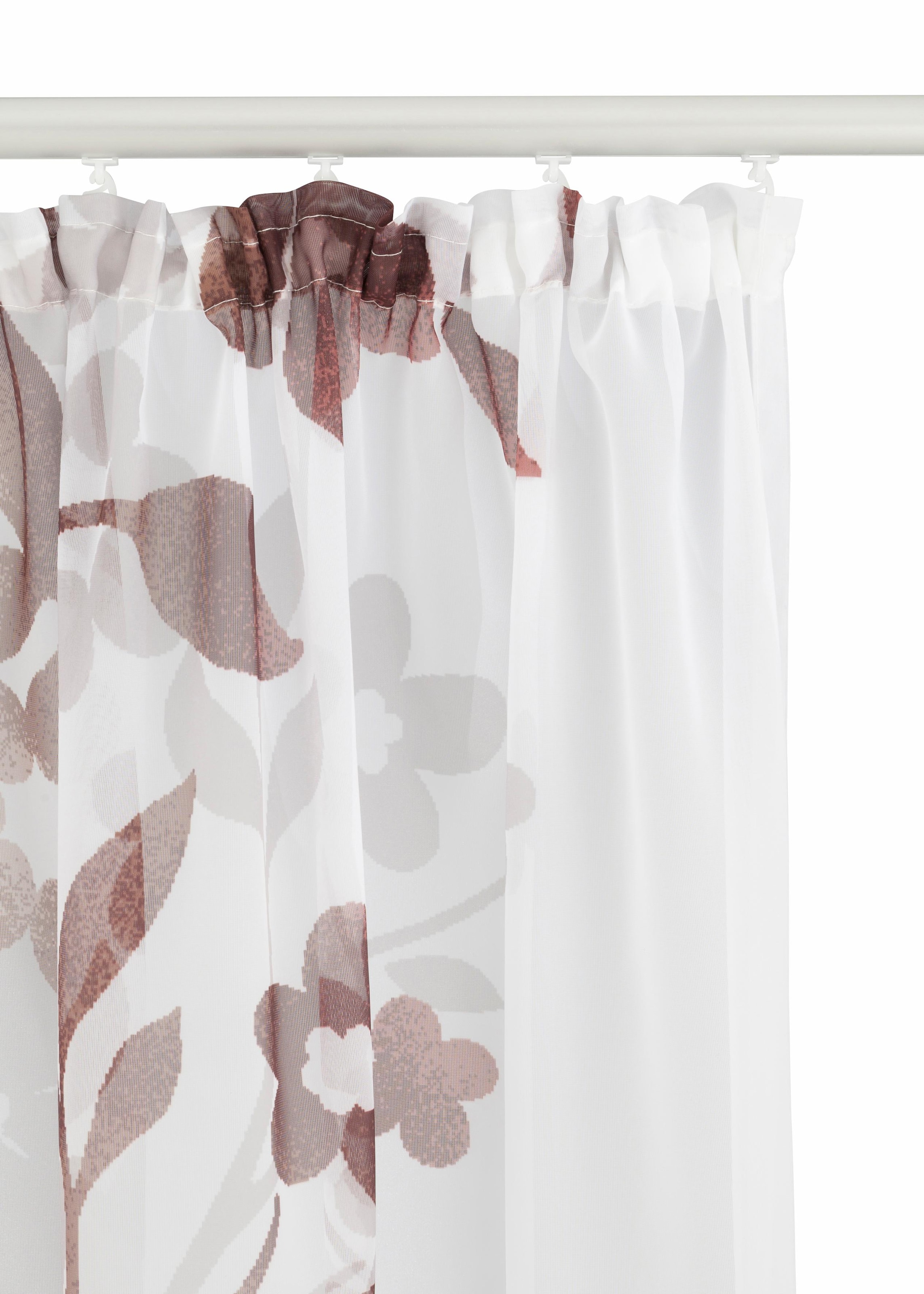 Home affaire Gardine »Ina«, (2 St.), transparent, 2-er Set, einseitig bedruckt, Voile