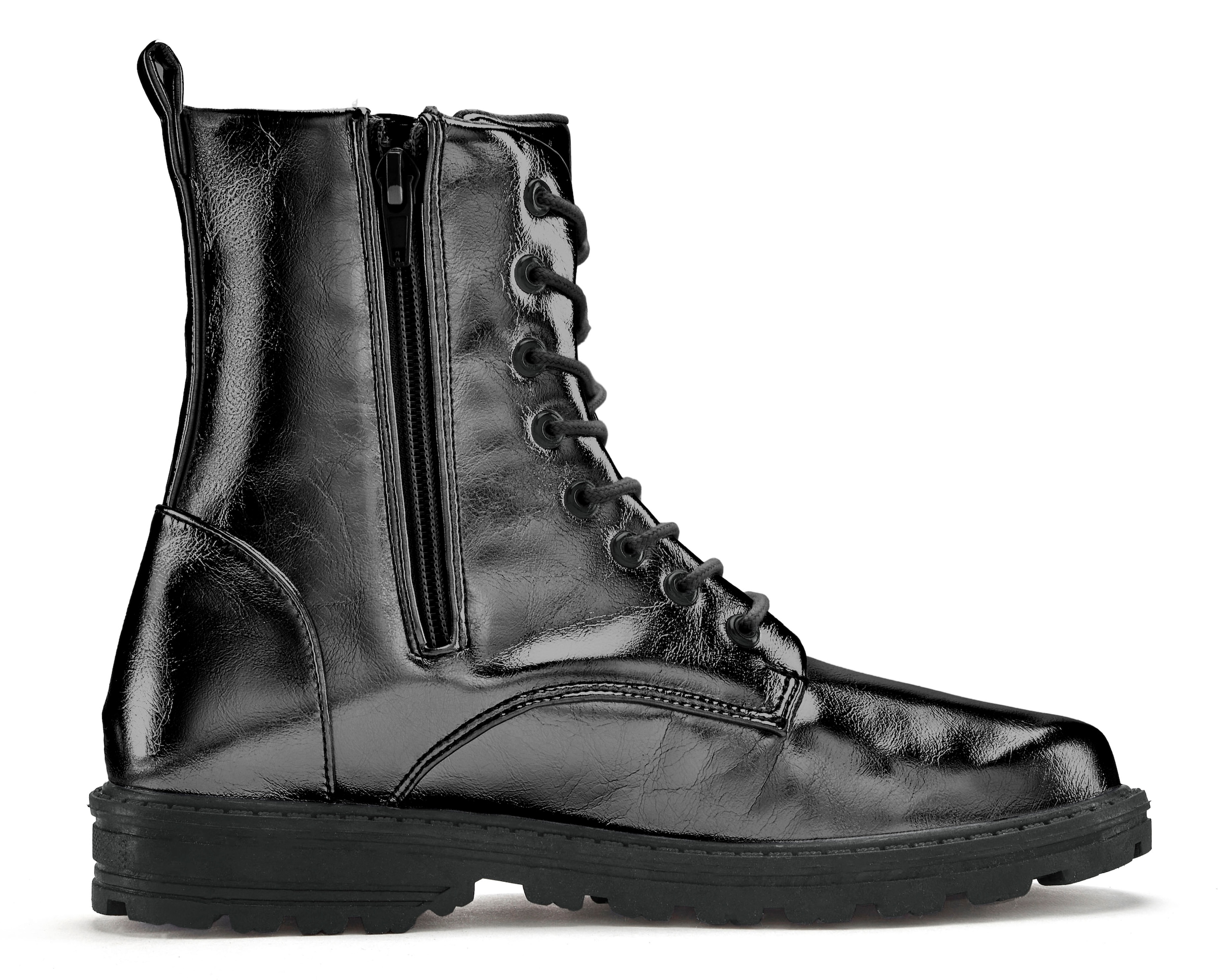 LASCANA Stiefelette, im angesagten Metallic-Look, Stiefel, Boots VEGAN