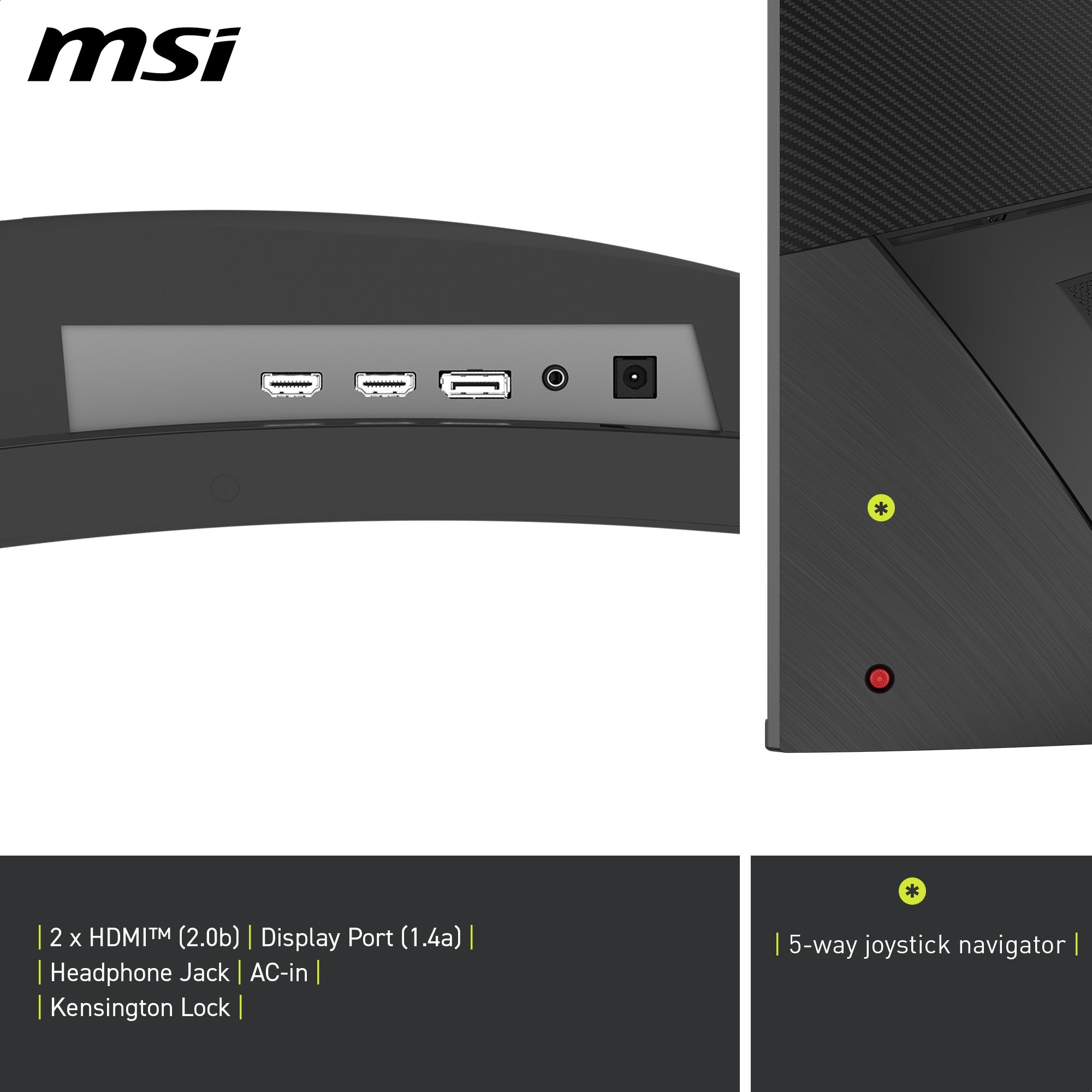 MSI Curved-Gaming-Monitor »MAG 325CQRF QD E2« 80 cm/32 ″  2560 x 1440 px WQHD 0,5 Reaktionszeit 180 Hz 5-Wege Joystick Navigation