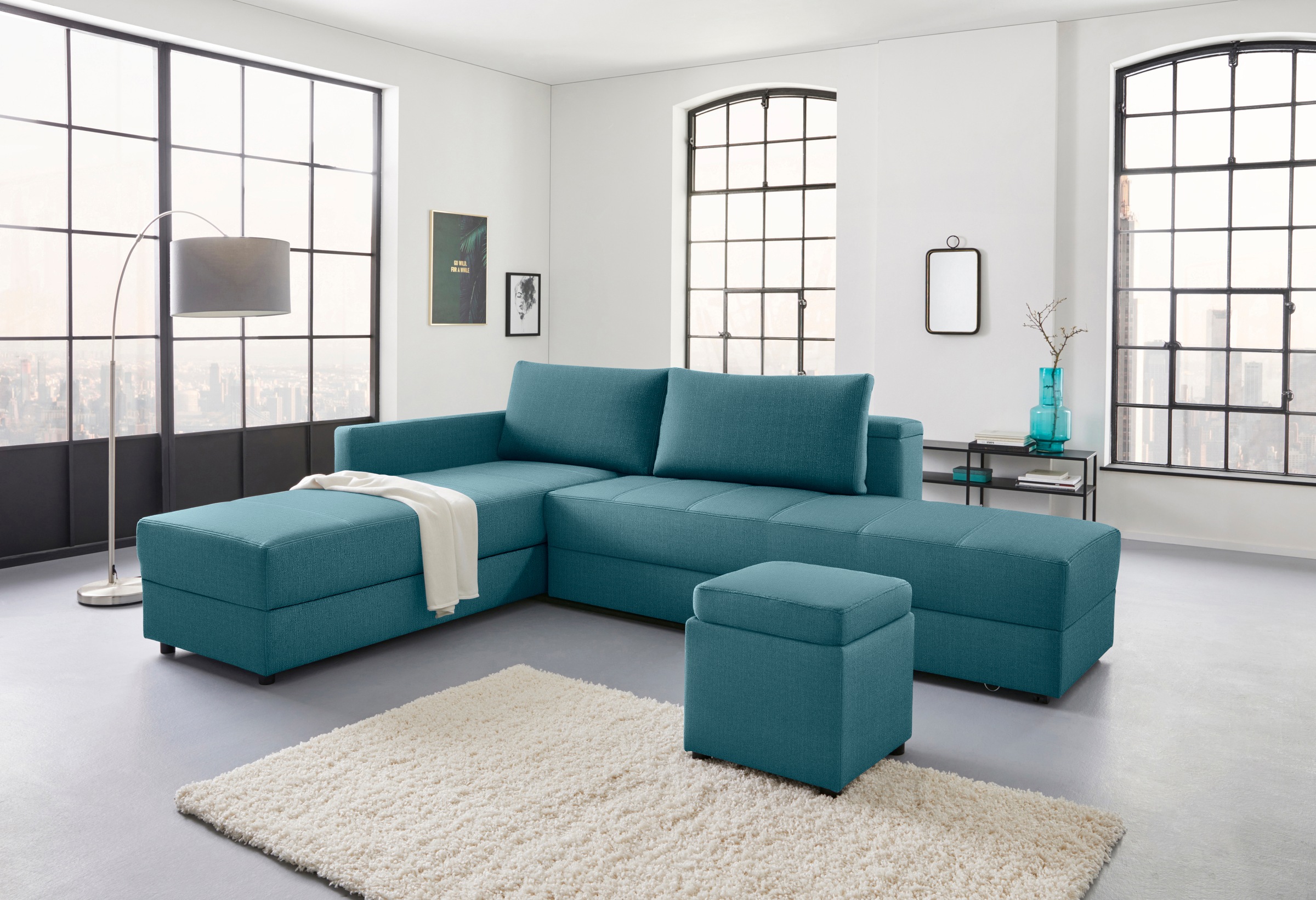 LOOKS by Wolfgang Joop Ecksofa »LooksIII L-Form«, durch Drehfunktion zum Bett wandelbar, inklusive Staufach