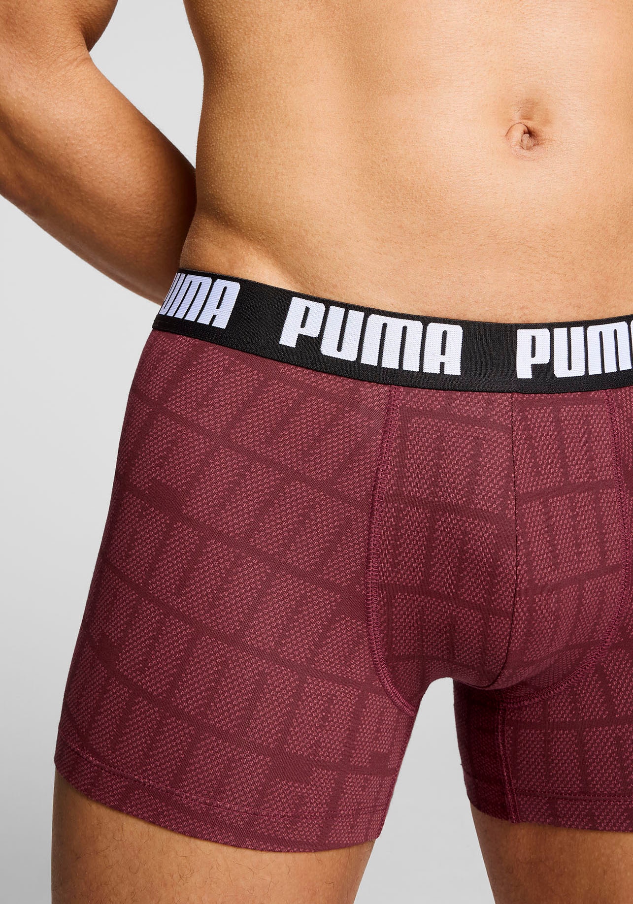 PUMA Boxershorts »PUMA MEN LOGO PRINT BOXERS 2P« 2er Pack,  elastischer Logobund, ohne Eingriff