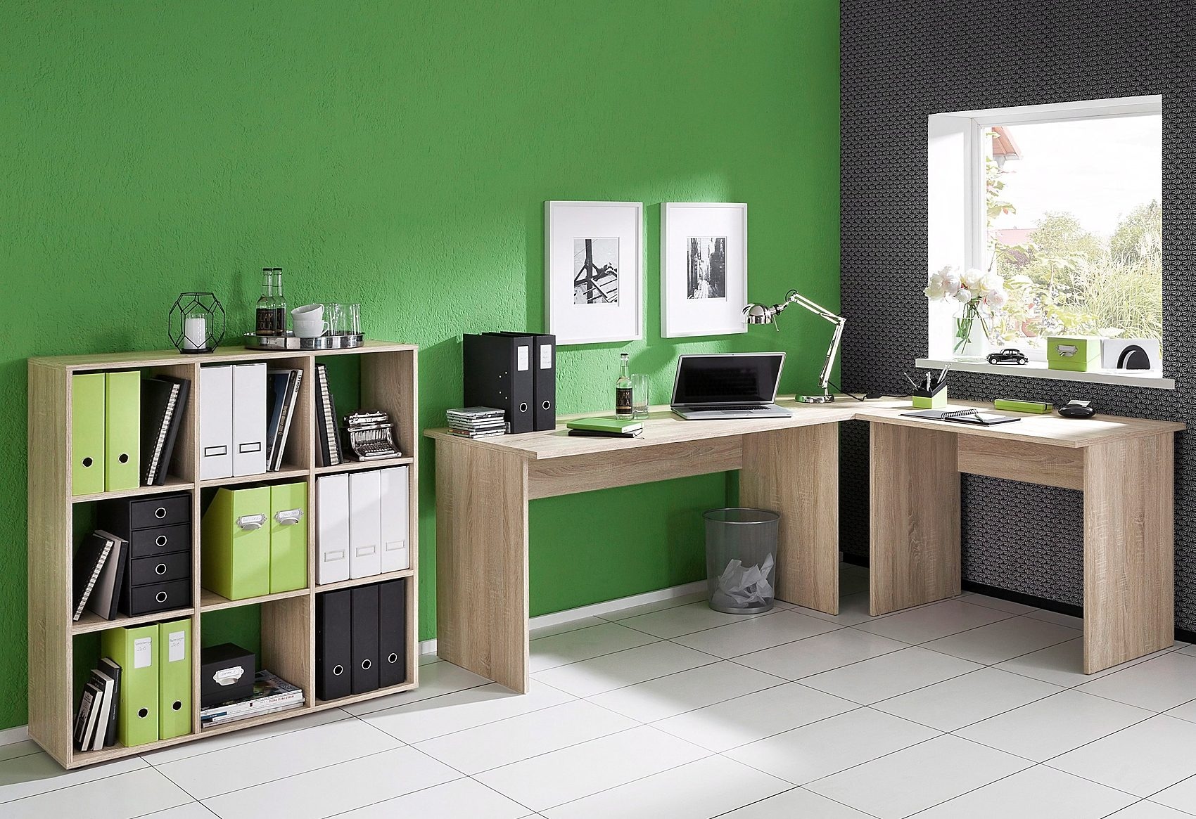 Winkel-Schreibtisch, Made Raten auf Germany, cm Eckschreibtisch, in kaufen FMD 205/155x75,4x65,0 moderner