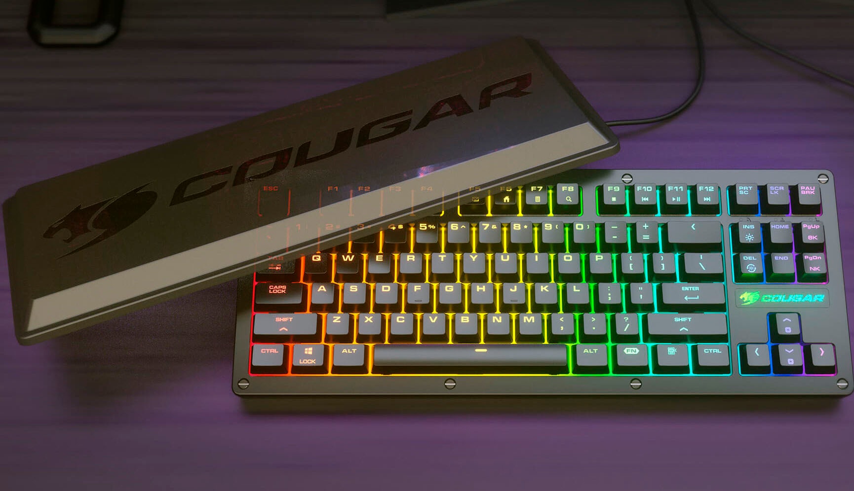 Cougar Gaming-Tastatur »Puri TKL RGB« (Funktionstasten | Multimedia-Tasten | Schutzhülle | USB-Anschluss)