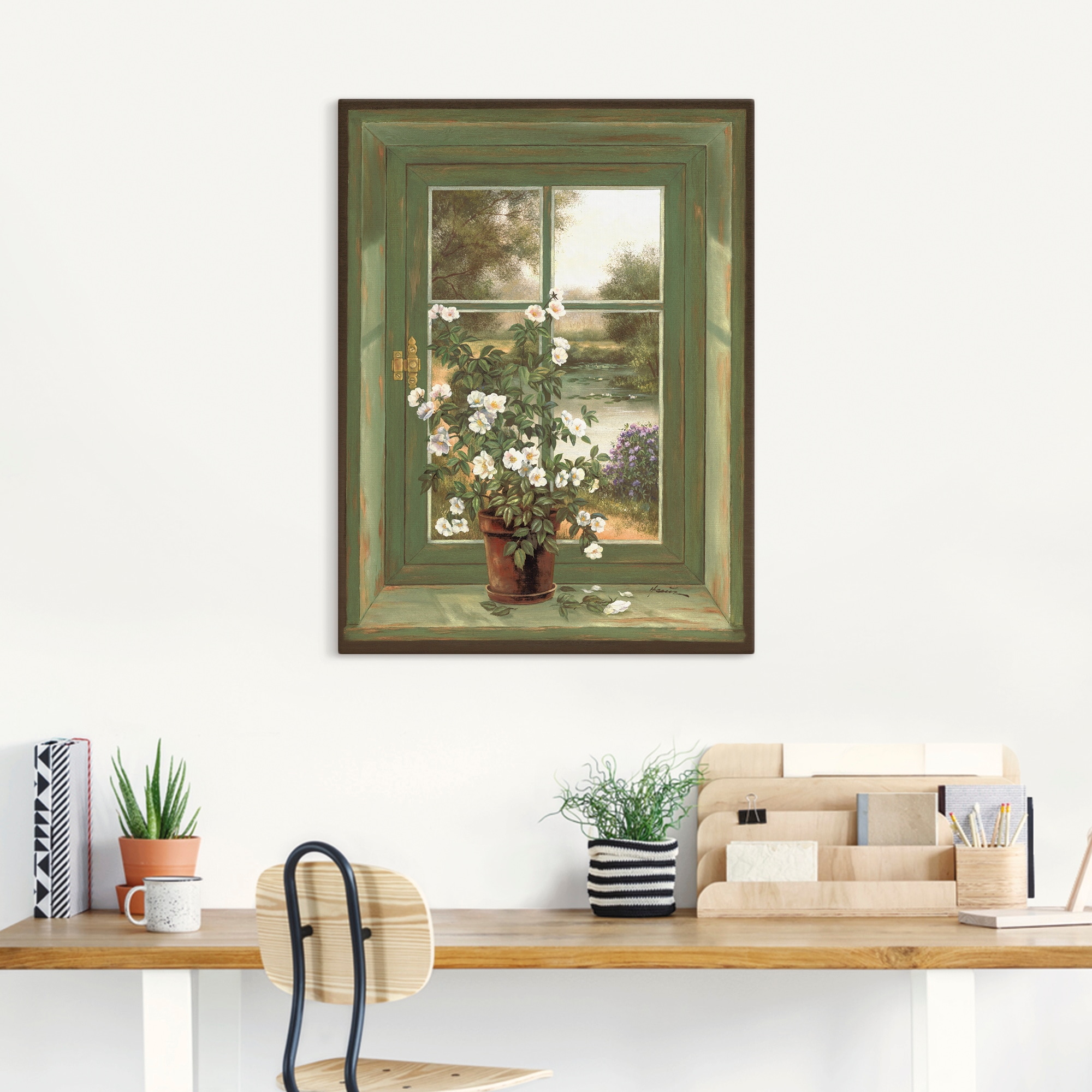 Artland Wandbild »Wildrosen am Fenster«, Arrangements, (1 St.), als Alubild günstig online kaufen